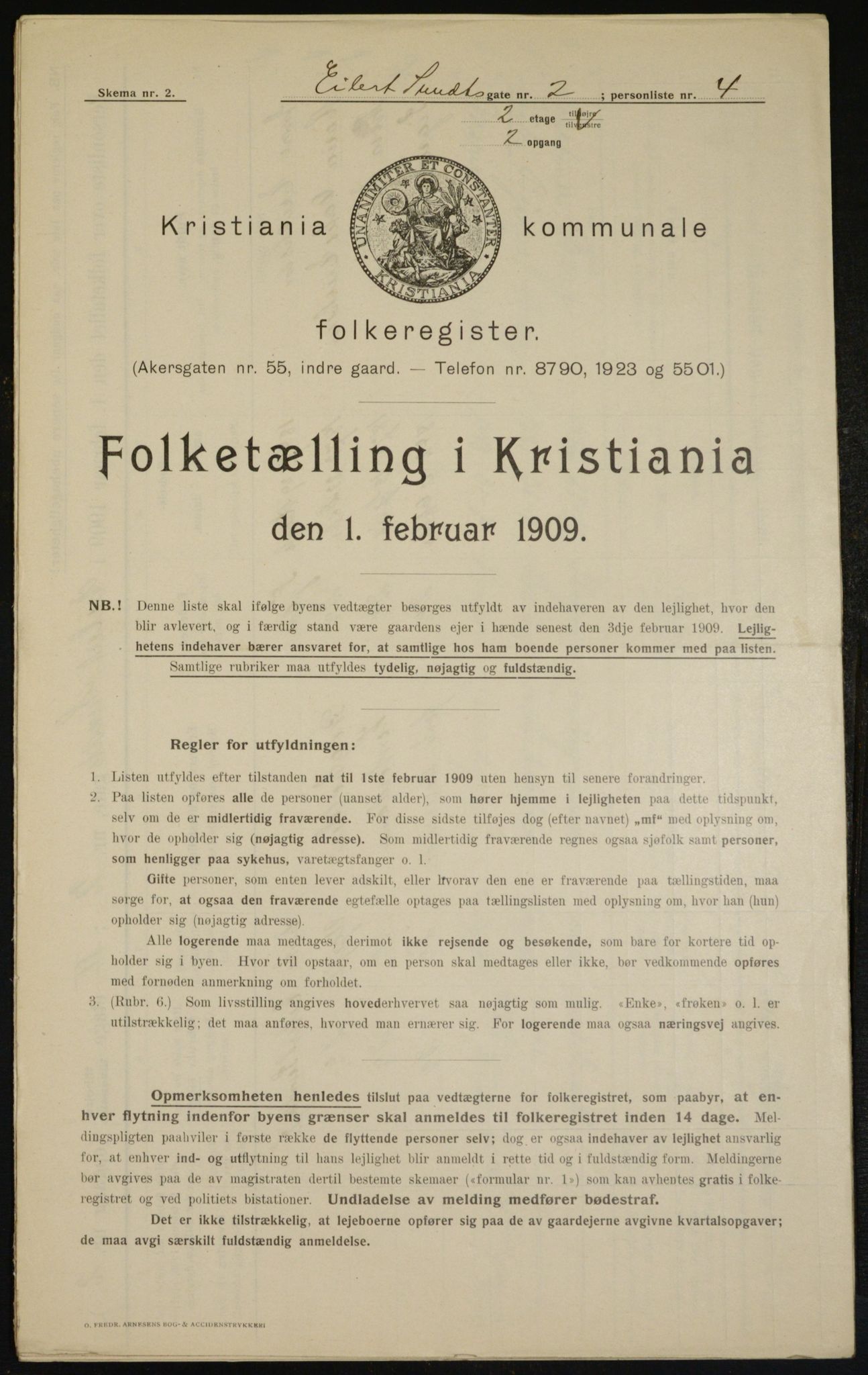 OBA, Municipal Census 1909 for Kristiania, 1909, p. 17110