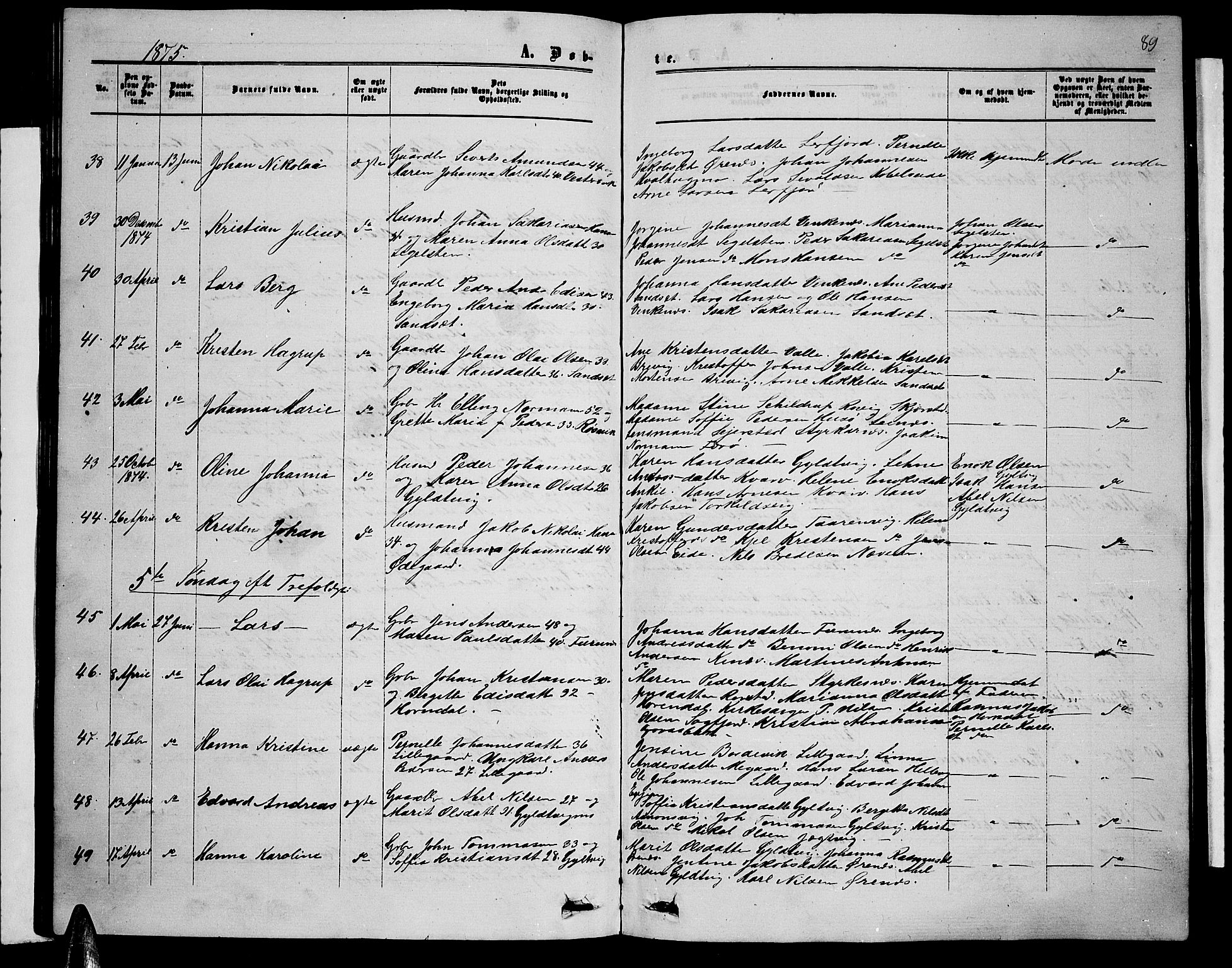 Ministerialprotokoller, klokkerbøker og fødselsregistre - Nordland, AV/SAT-A-1459/853/L0775: Parish register (copy) no. 853C03, 1859-1877, p. 89