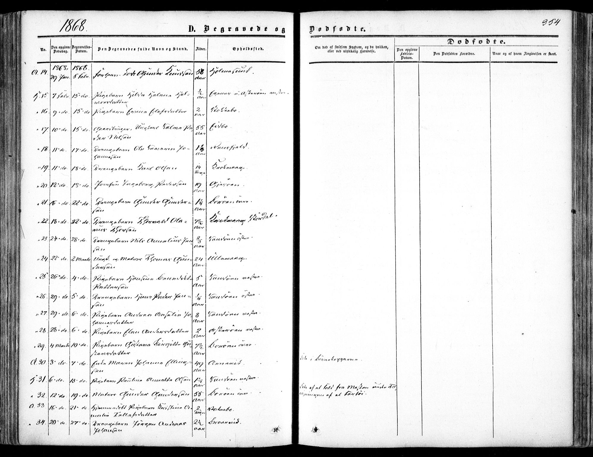 Dypvåg sokneprestkontor, AV/SAK-1111-0007/F/Fa/Faa/L0006: Parish register (official) no. A 6, 1855-1872, p. 354