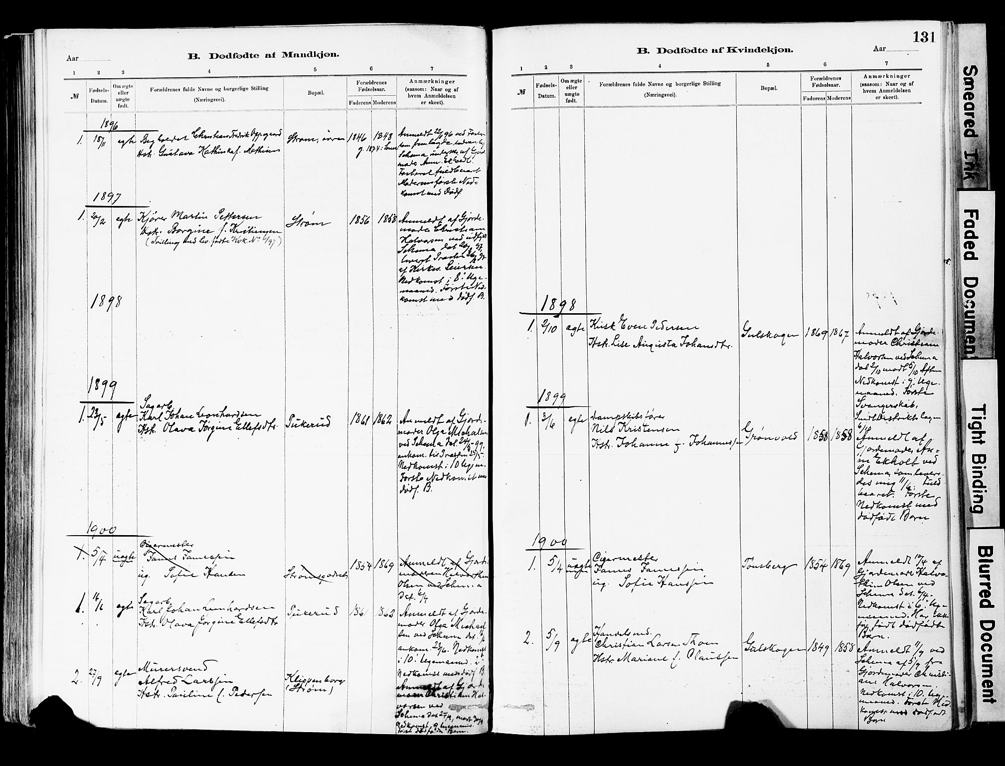 Strømsgodset kirkebøker, AV/SAKO-A-324/F/Fa/L0001: Parish register (official) no. 1, 1885-1909, p. 131