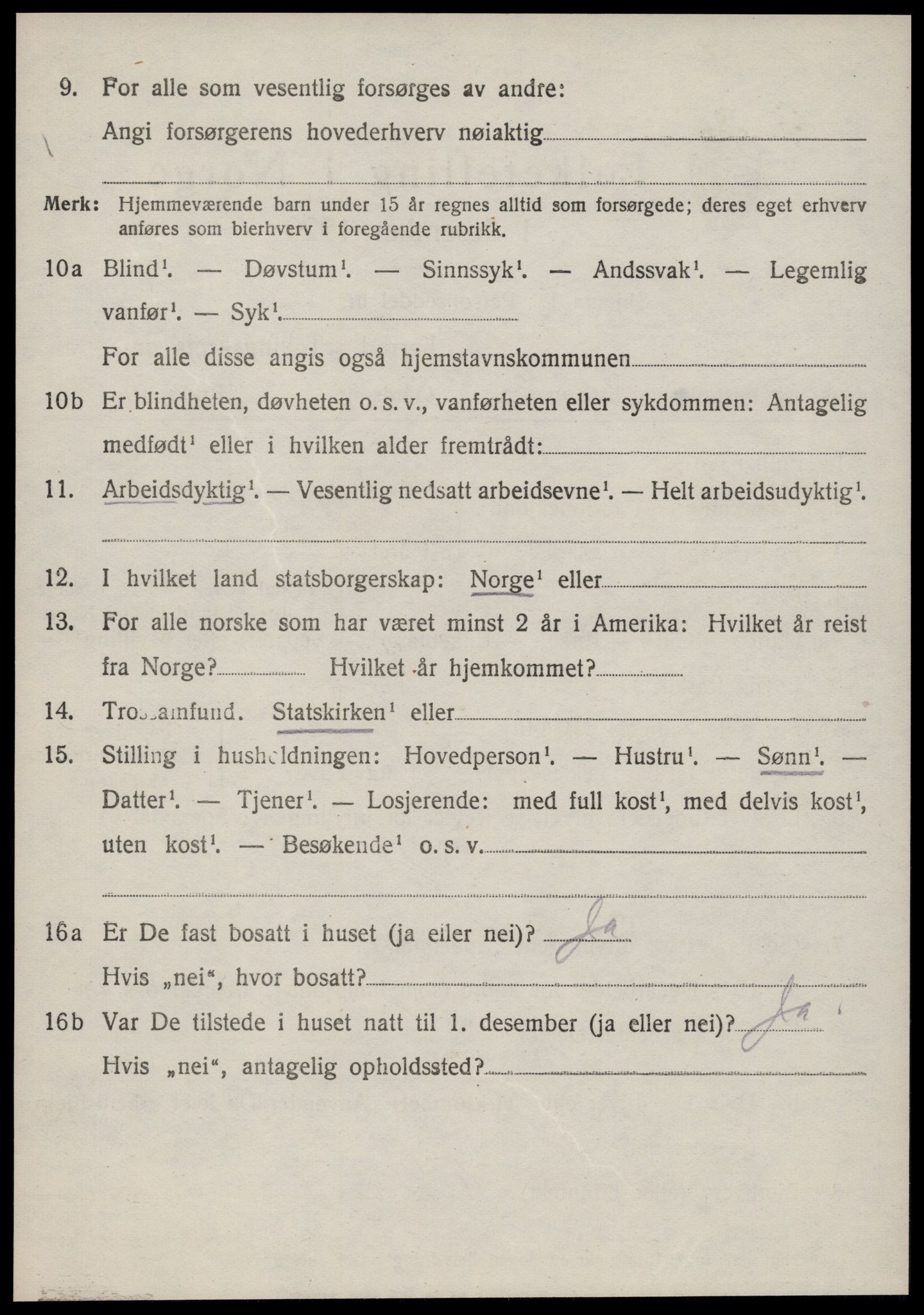 SAT, 1920 census for Voll, 1920, p. 1618