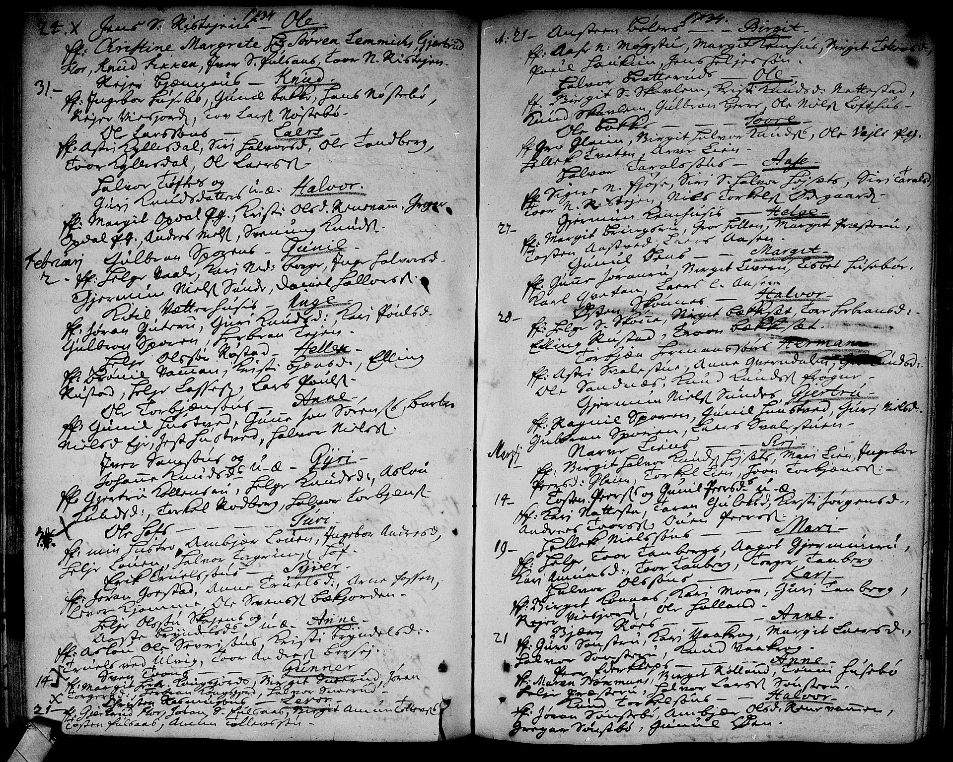 Rollag kirkebøker, SAKO/A-240/F/Fa/L0002: Parish register (official) no. I 2, 1714-1742, p. 73