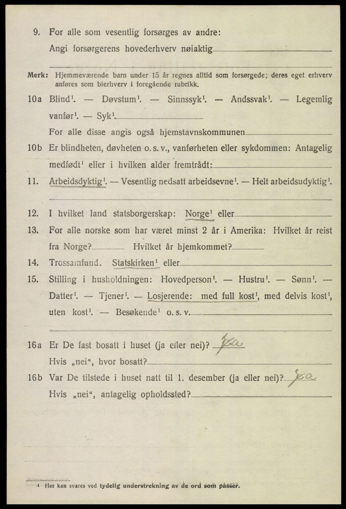 SAK, 1920 census for Hornnes, 1920, p. 1552