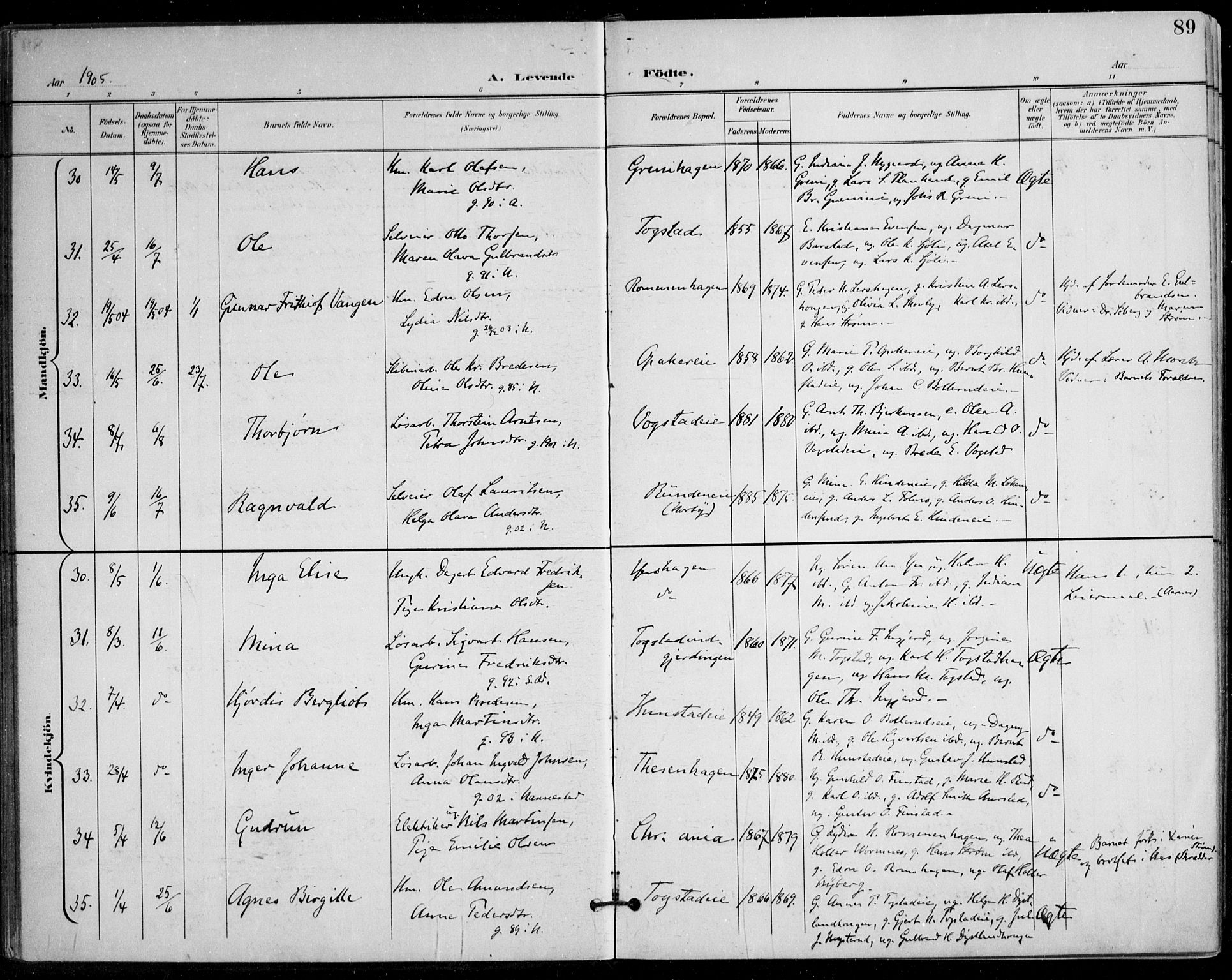 Nes prestekontor Kirkebøker, AV/SAO-A-10410/F/Fa/L0011: Parish register (official) no. I 11, 1899-1918, p. 89