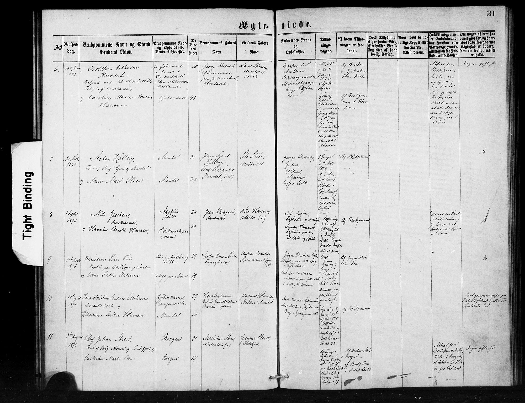 Den norske sjømannsmisjon i utlandet/Skotske havner (Leith, Glasgow), SAB/SAB/PA-0100/H/Ha/Haa/L0001: Parish register (official) no. A 1, 1865-1880, p. 31