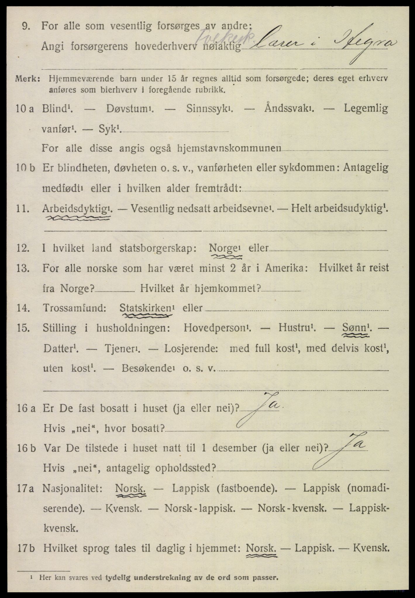 SAT, 1920 census for Hegra, 1920, p. 3369