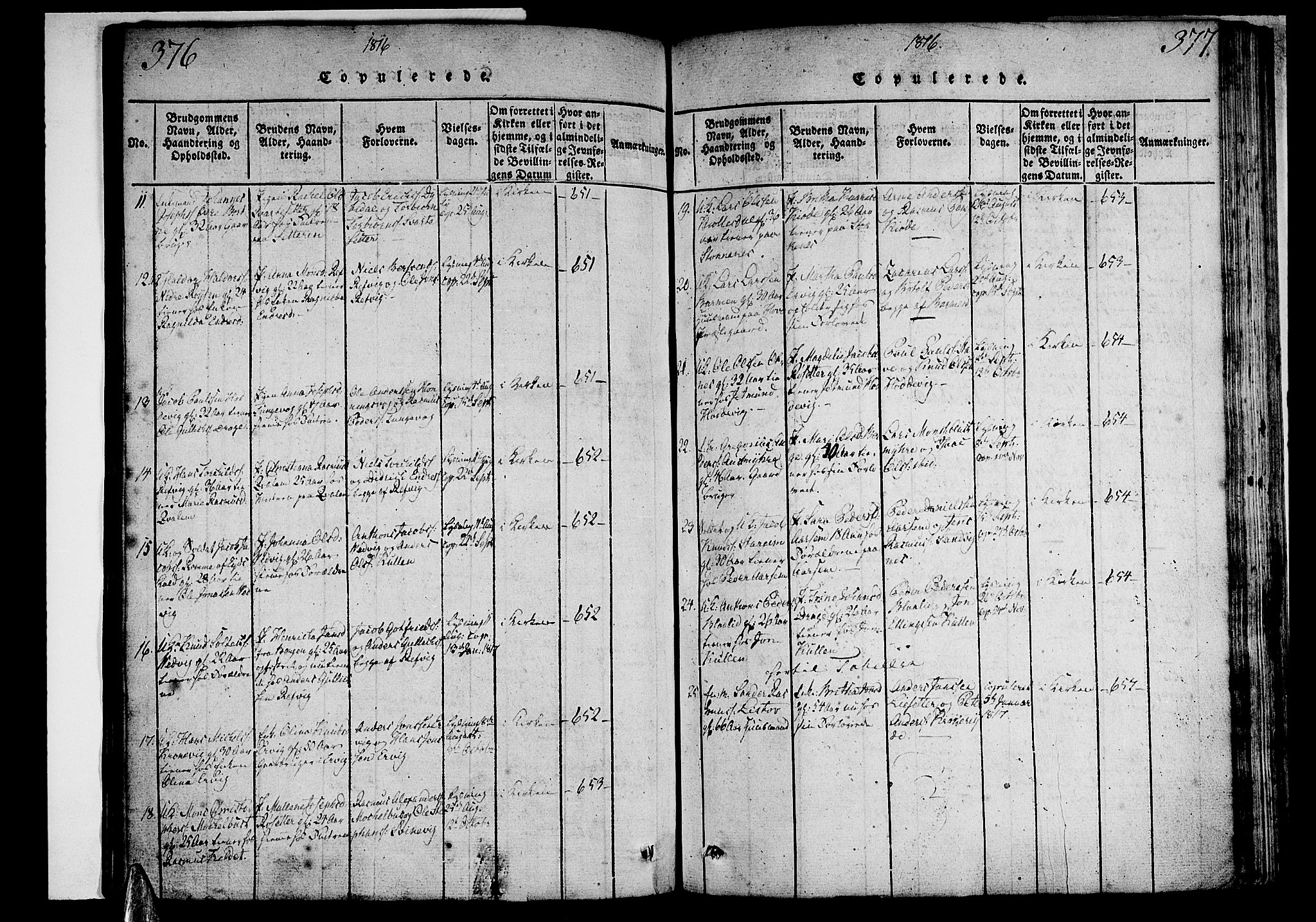 Selje sokneprestembete, AV/SAB-A-99938/H/Ha/Haa/Haaa: Parish register (official) no. A 8, 1816-1828, p. 376-377