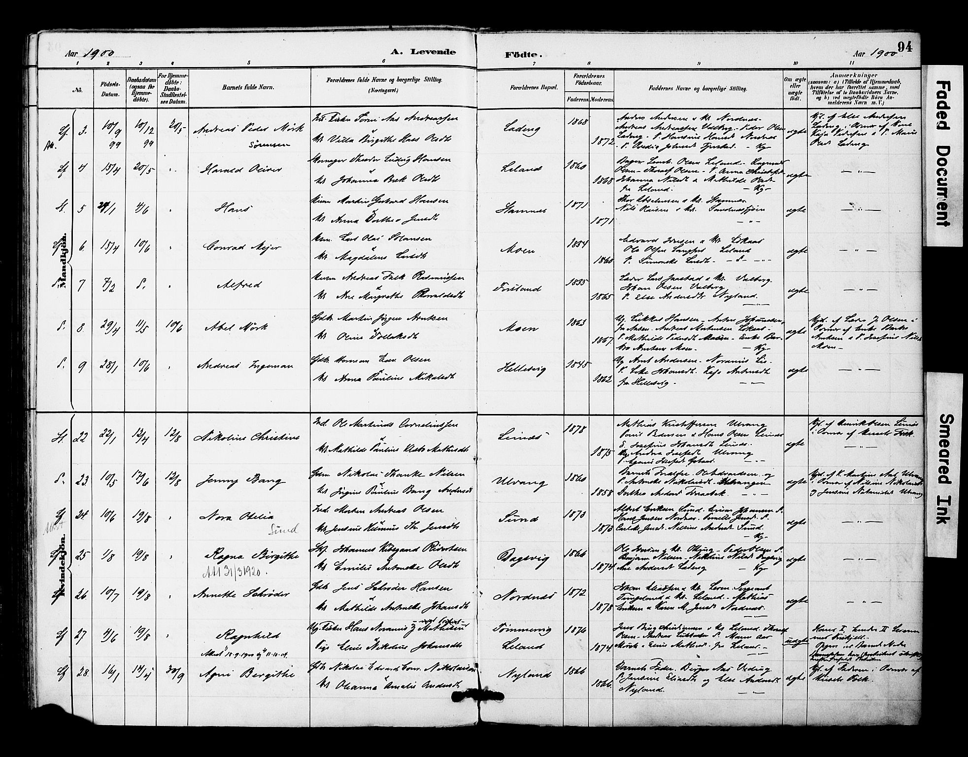 Ministerialprotokoller, klokkerbøker og fødselsregistre - Nordland, AV/SAT-A-1459/831/L0471: Parish register (official) no. 831A02, 1886-1901, p. 94