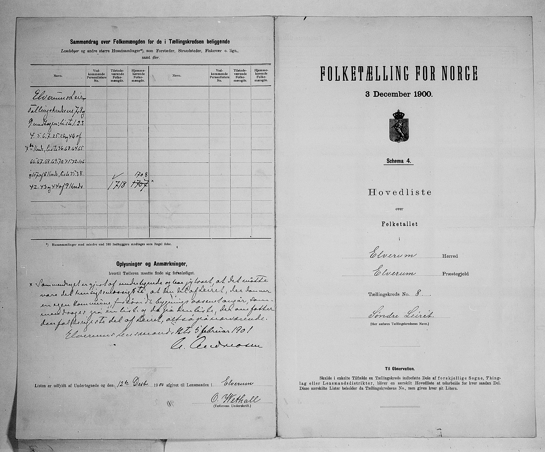 SAH, 1900 census for Elverum, 1900, p. 51