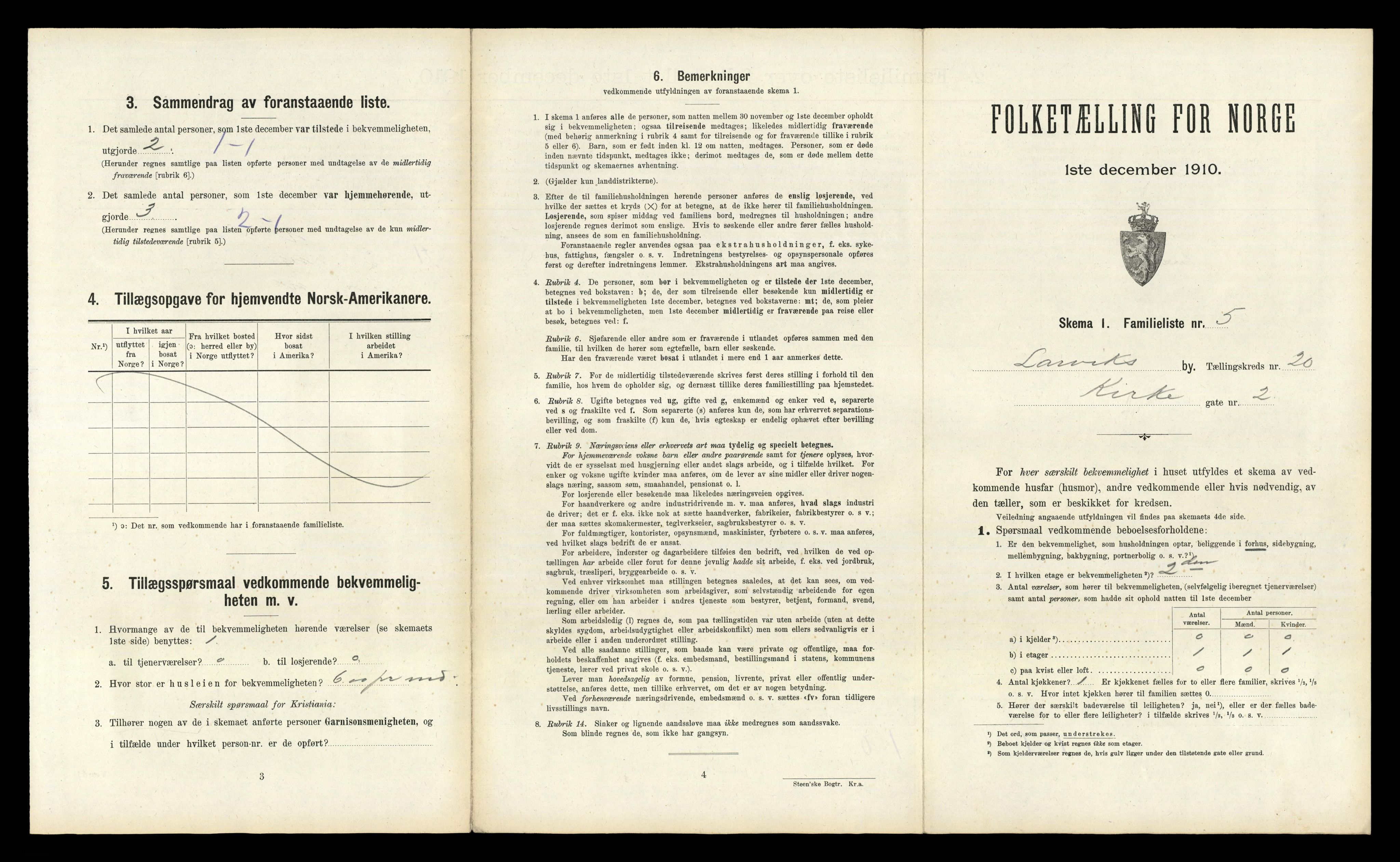 RA, 1910 census for Larvik, 1910, p. 6329