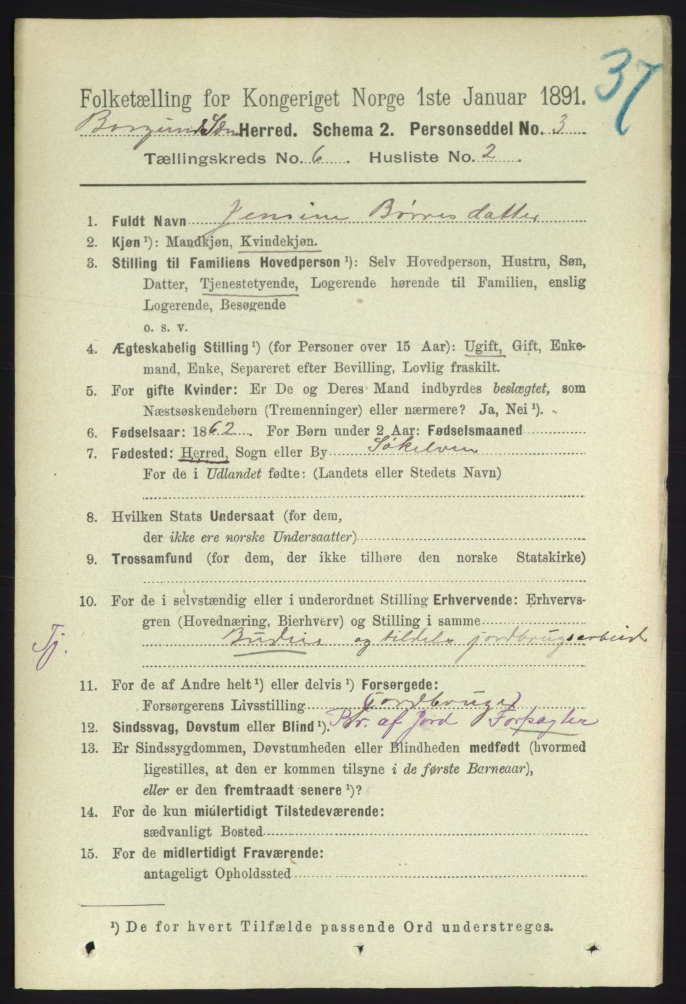 RA, 1891 census for 1531 Borgund, 1891, p. 1576