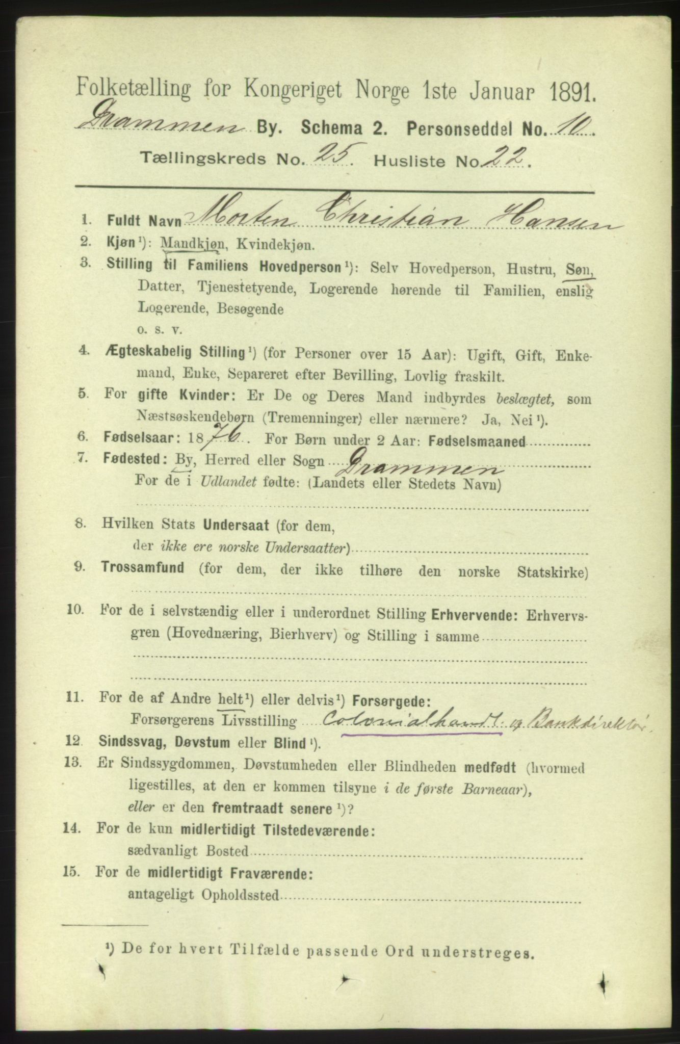 RA, 1891 census for 0602 Drammen, 1891, p. 15417