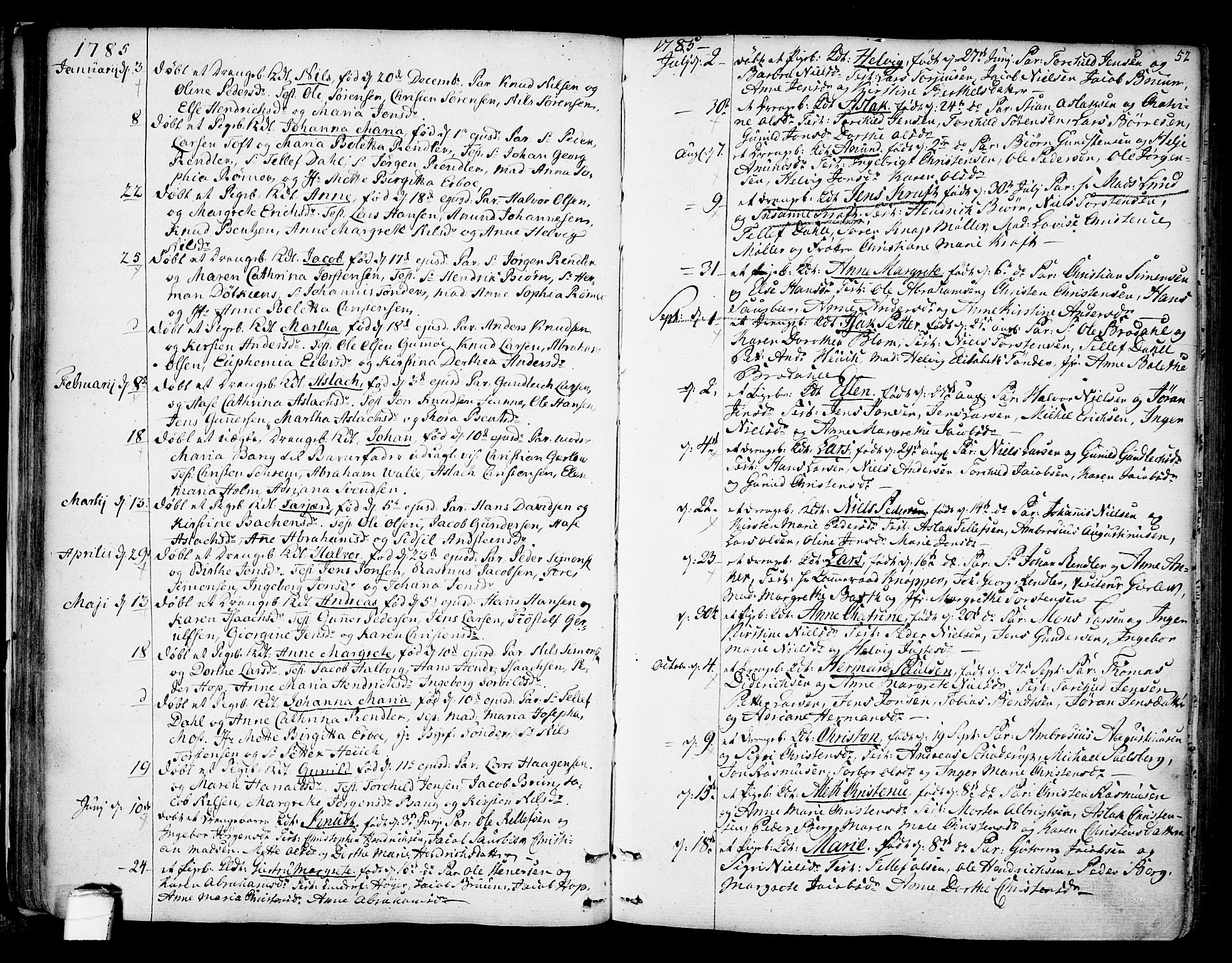 Kragerø kirkebøker, SAKO/A-278/F/Fa/L0002: Parish register (official) no. 2, 1767-1802, p. 52