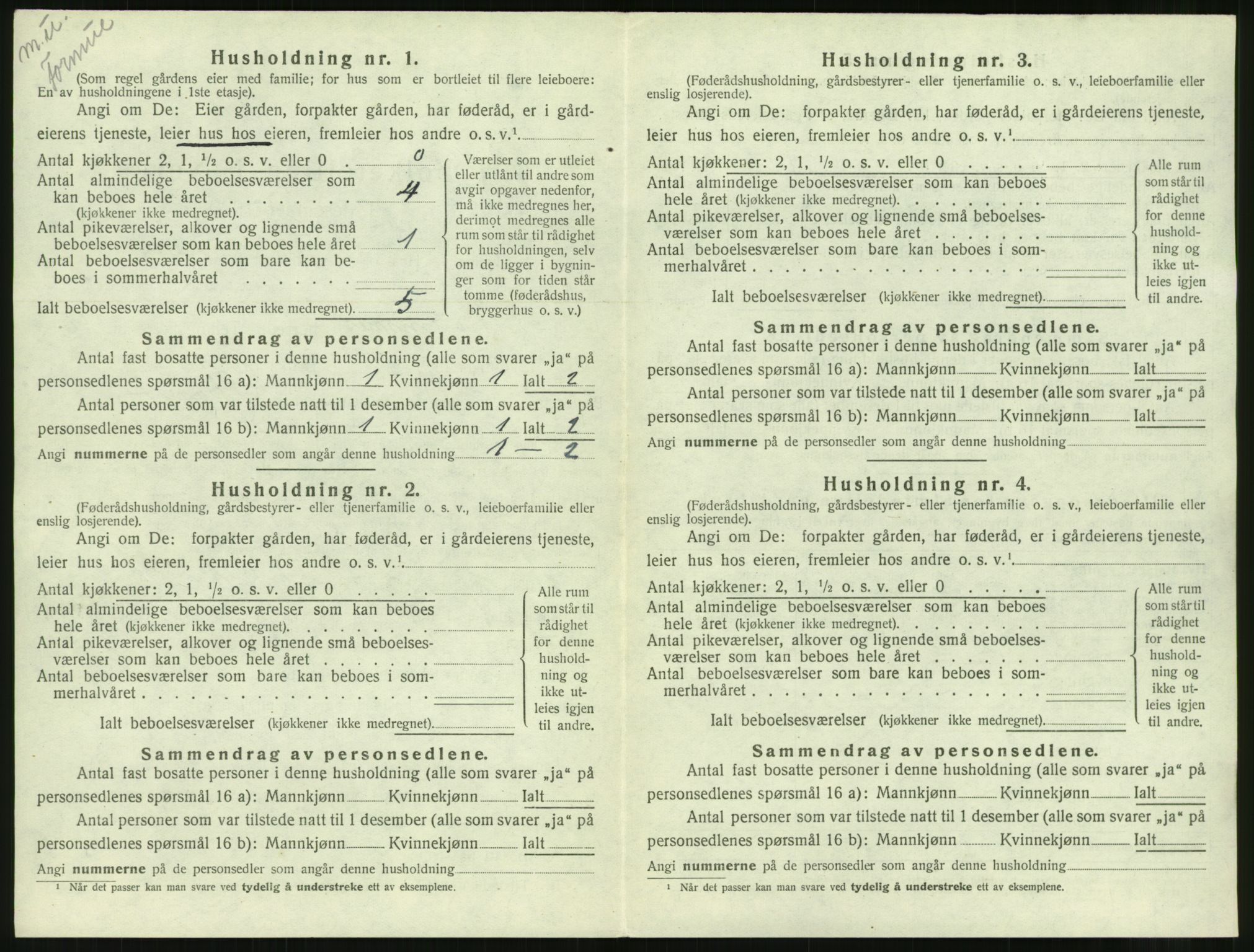 SAT, 1920 census for Straumsnes, 1920, p. 322