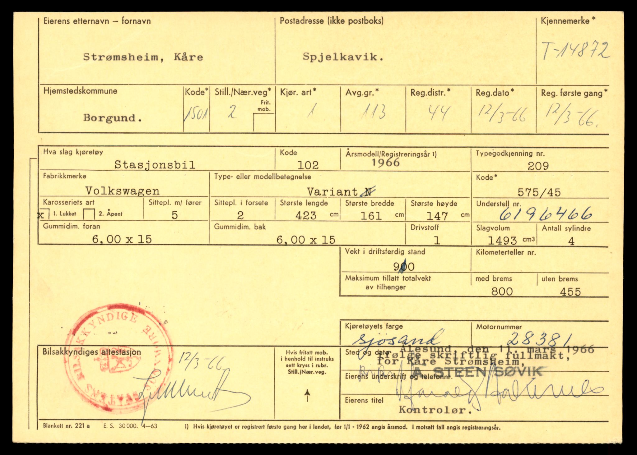 Møre og Romsdal vegkontor - Ålesund trafikkstasjon, AV/SAT-A-4099/F/Fe/L0049: Registreringskort for kjøretøy T 14864 - T 18613, 1927-1998, p. 233