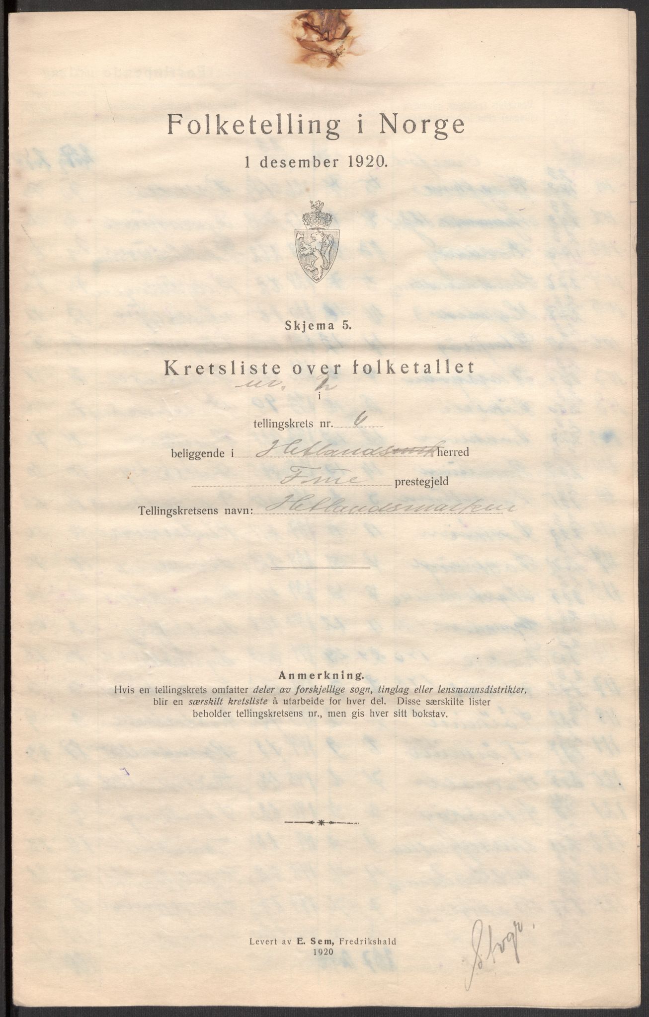 SAST, 1920 census for Hetland, 1920, p. 29