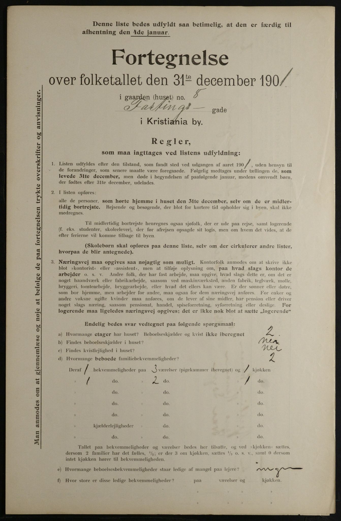 OBA, Municipal Census 1901 for Kristiania, 1901, p. 3829