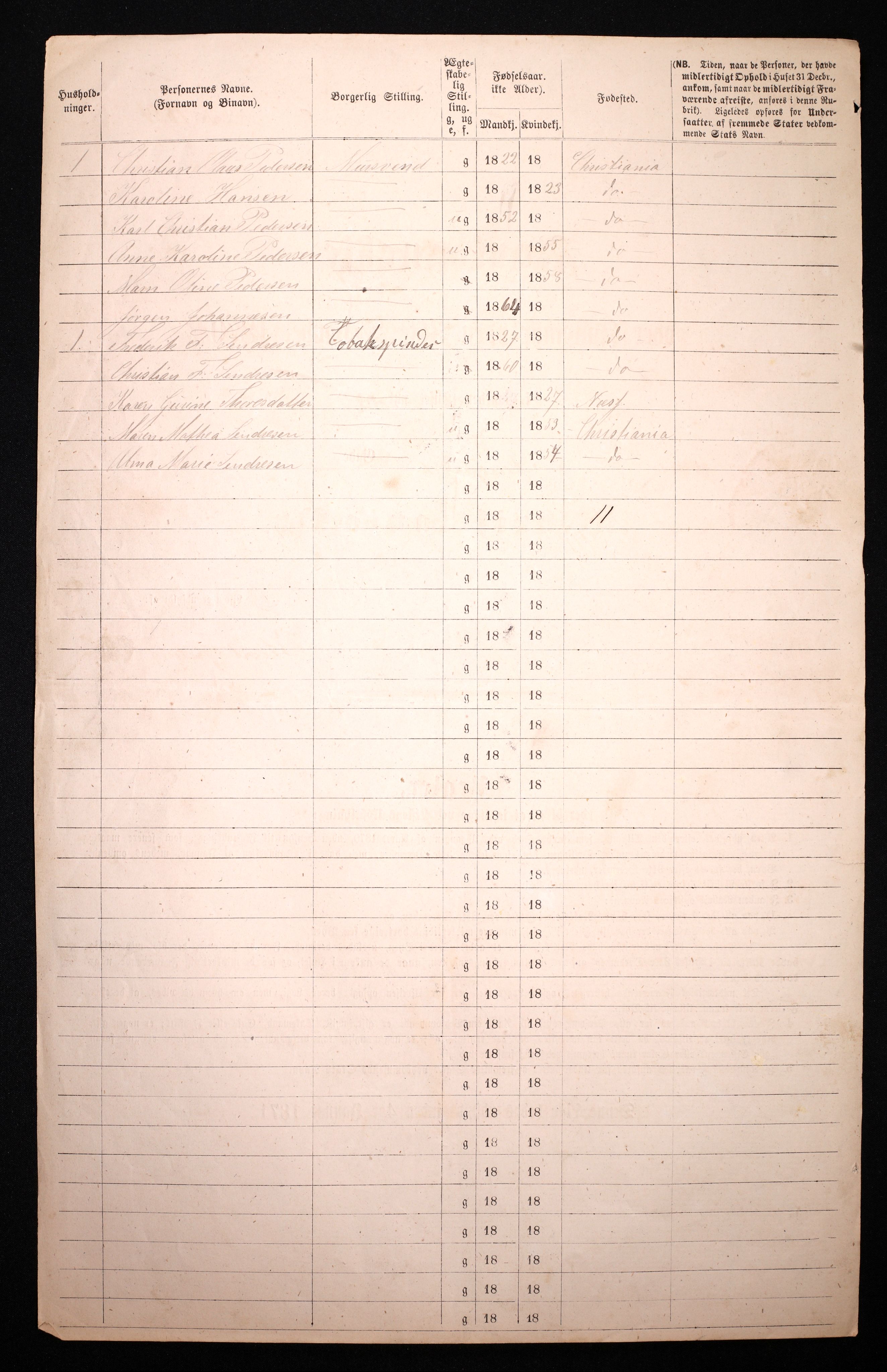 RA, 1870 census for 0301 Kristiania, 1870, p. 913