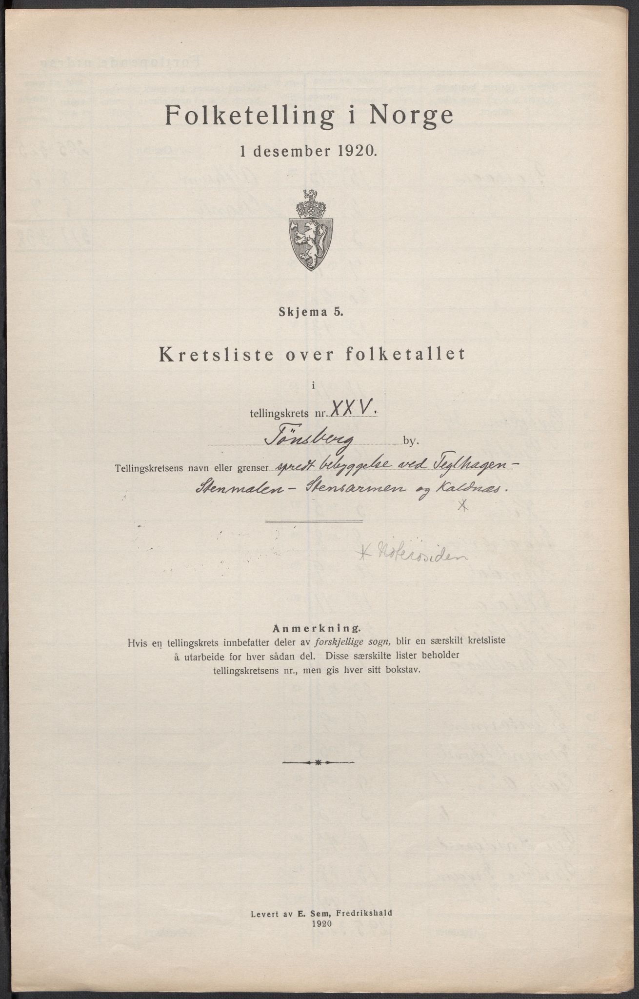 SAKO, 1920 census for Tønsberg, 1920, p. 55