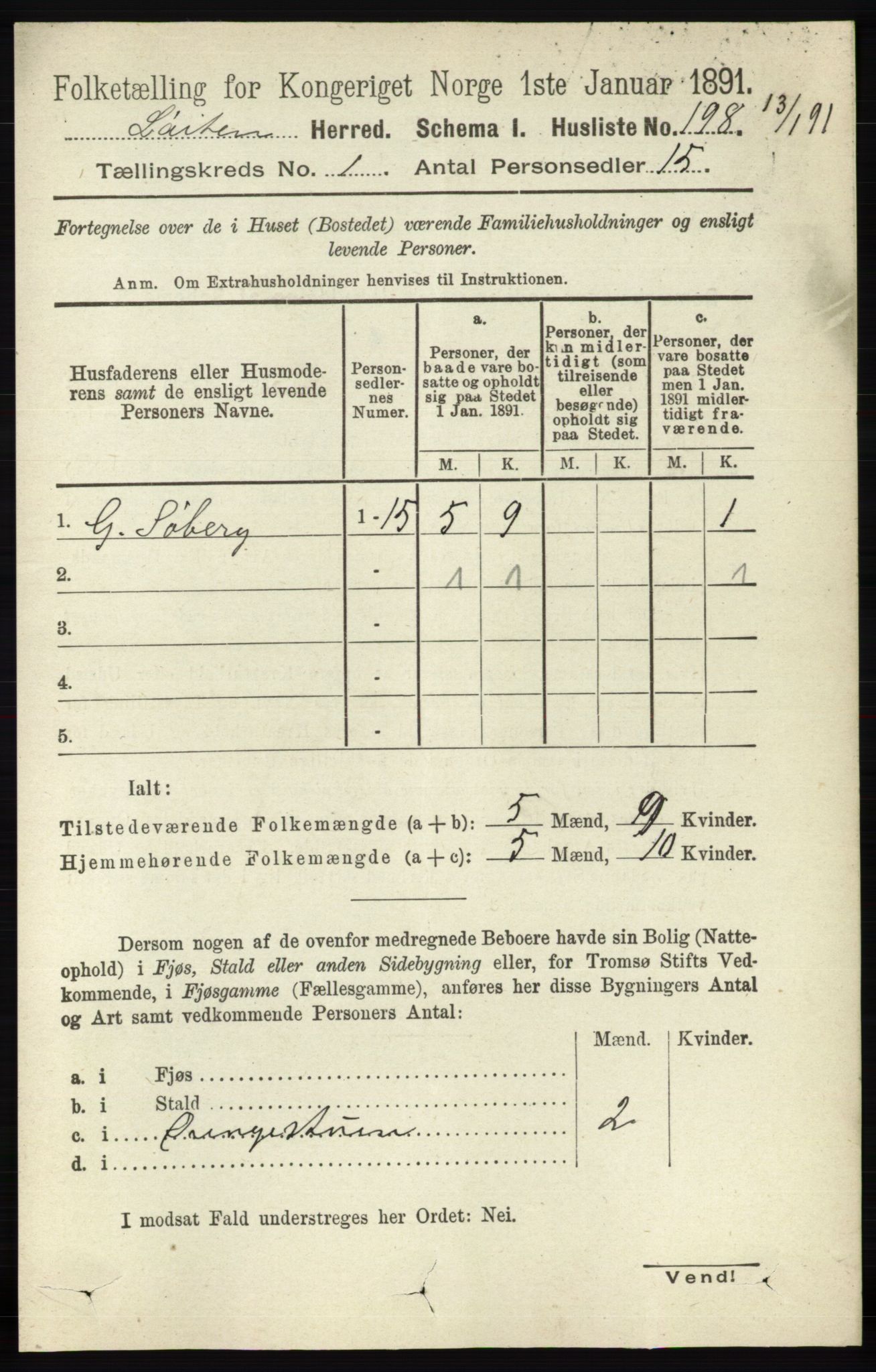 RA, 1891 census for 0415 Løten, 1891, p. 237