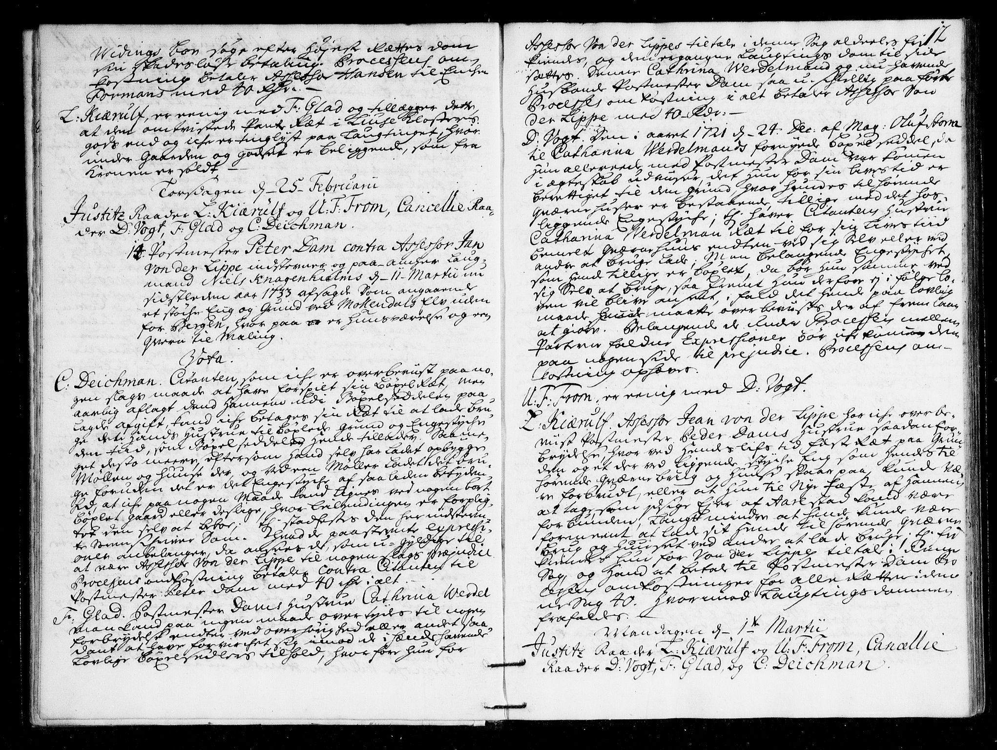 Overhoffretten 1667-1797, AV/RA-EA-2884/Ac/L0169: Voteringsprotokoll, 1734, p. 11b-12a
