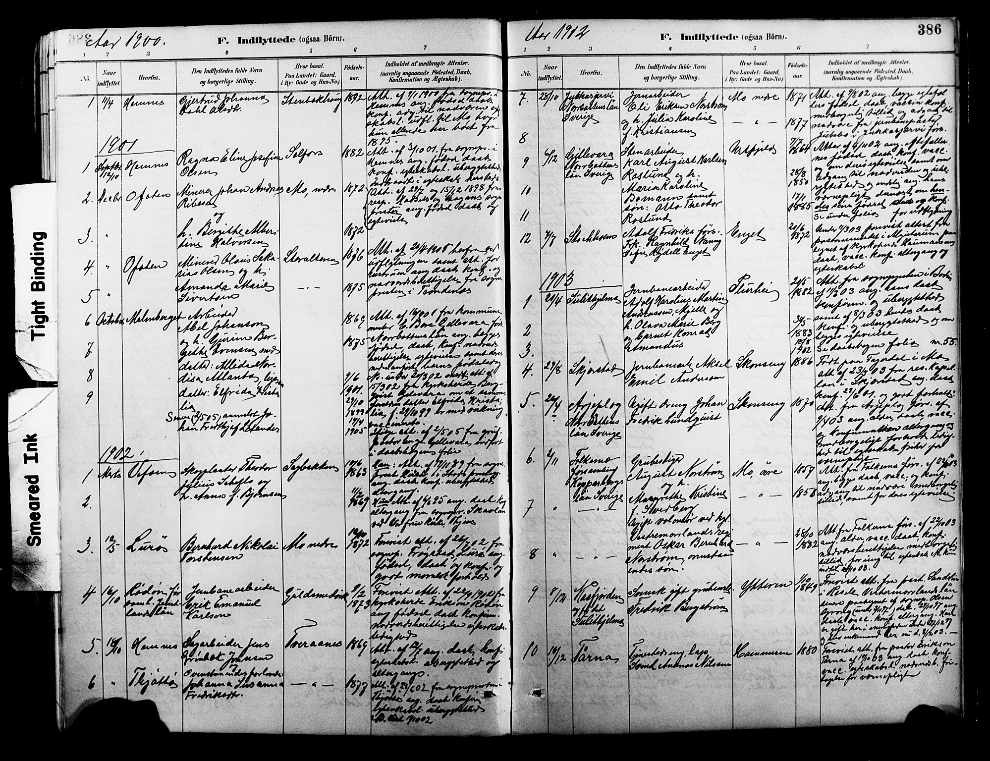 Ministerialprotokoller, klokkerbøker og fødselsregistre - Nordland, SAT/A-1459/827/L0421: Parish register (copy) no. 827C10, 1887-1906, p. 386