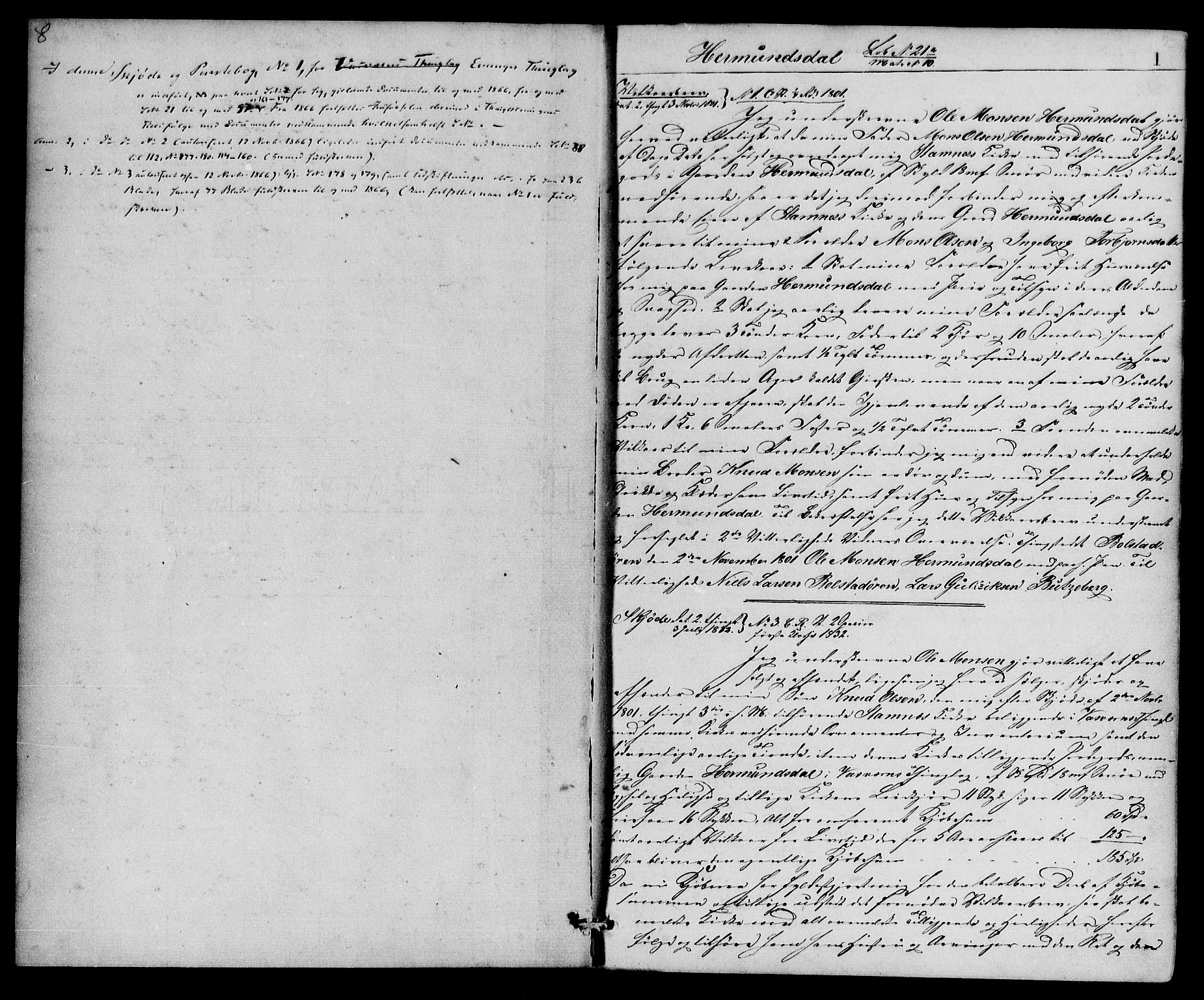 Hardanger og Voss sorenskriveri, AV/SAB-A-2501/2/2B/2Bg/L0001: Mortgage book no. II.B.g.1, 1800-1877, p. 1