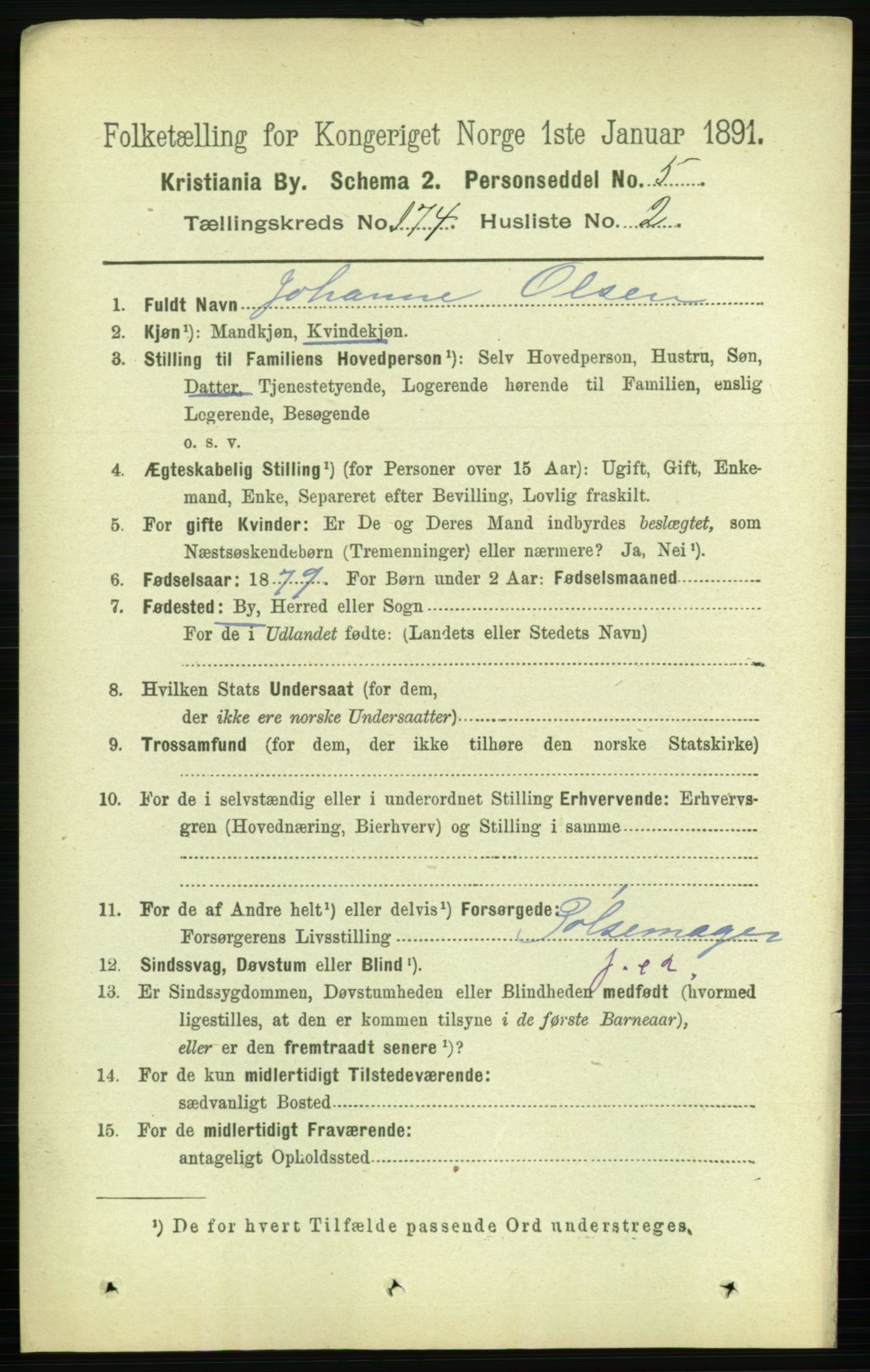 RA, 1891 census for 0301 Kristiania, 1891, p. 103915