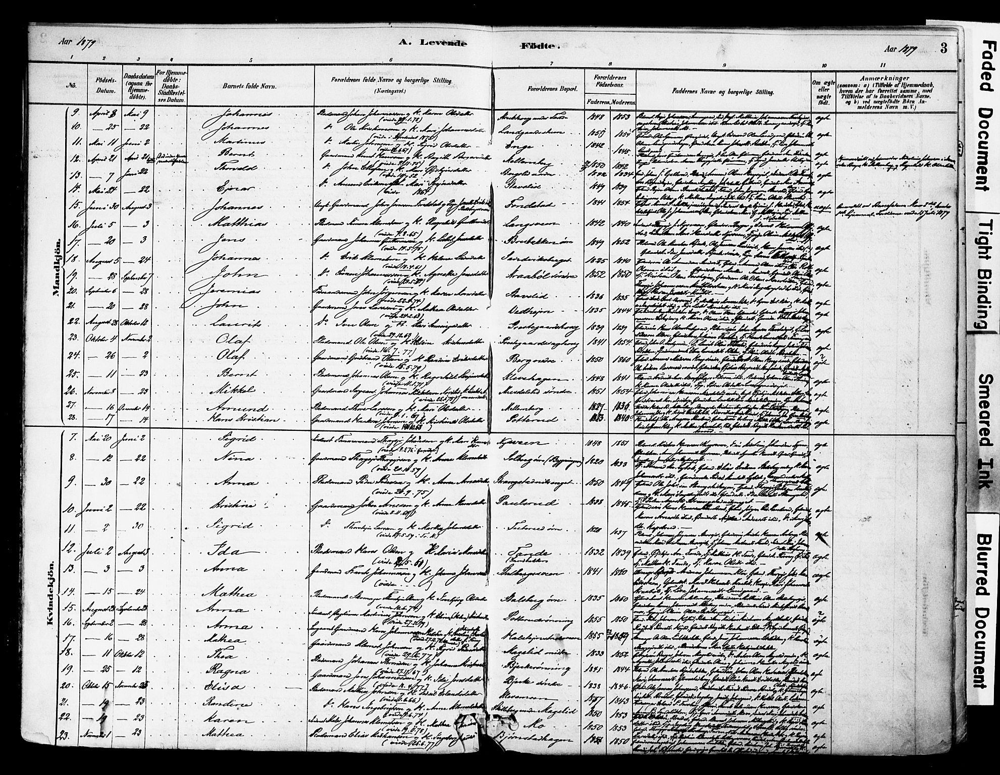 Øyer prestekontor, SAH/PREST-084/H/Ha/Haa/L0009: Parish register (official) no. 9, 1878-1893, p. 3