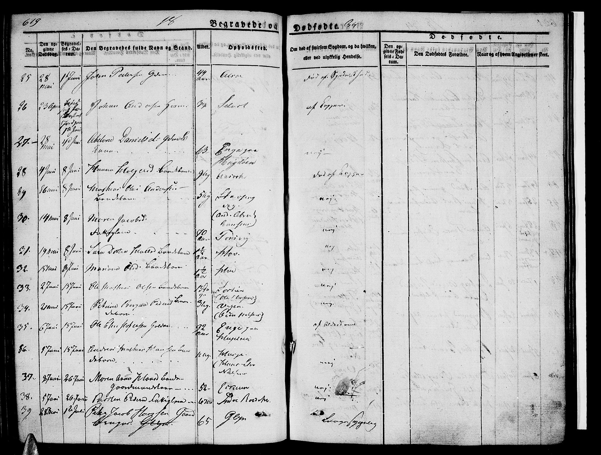 Ministerialprotokoller, klokkerbøker og fødselsregistre - Nordland, AV/SAT-A-1459/838/L0548: Parish register (official) no. 838A06, 1829-1839, p. 619-620