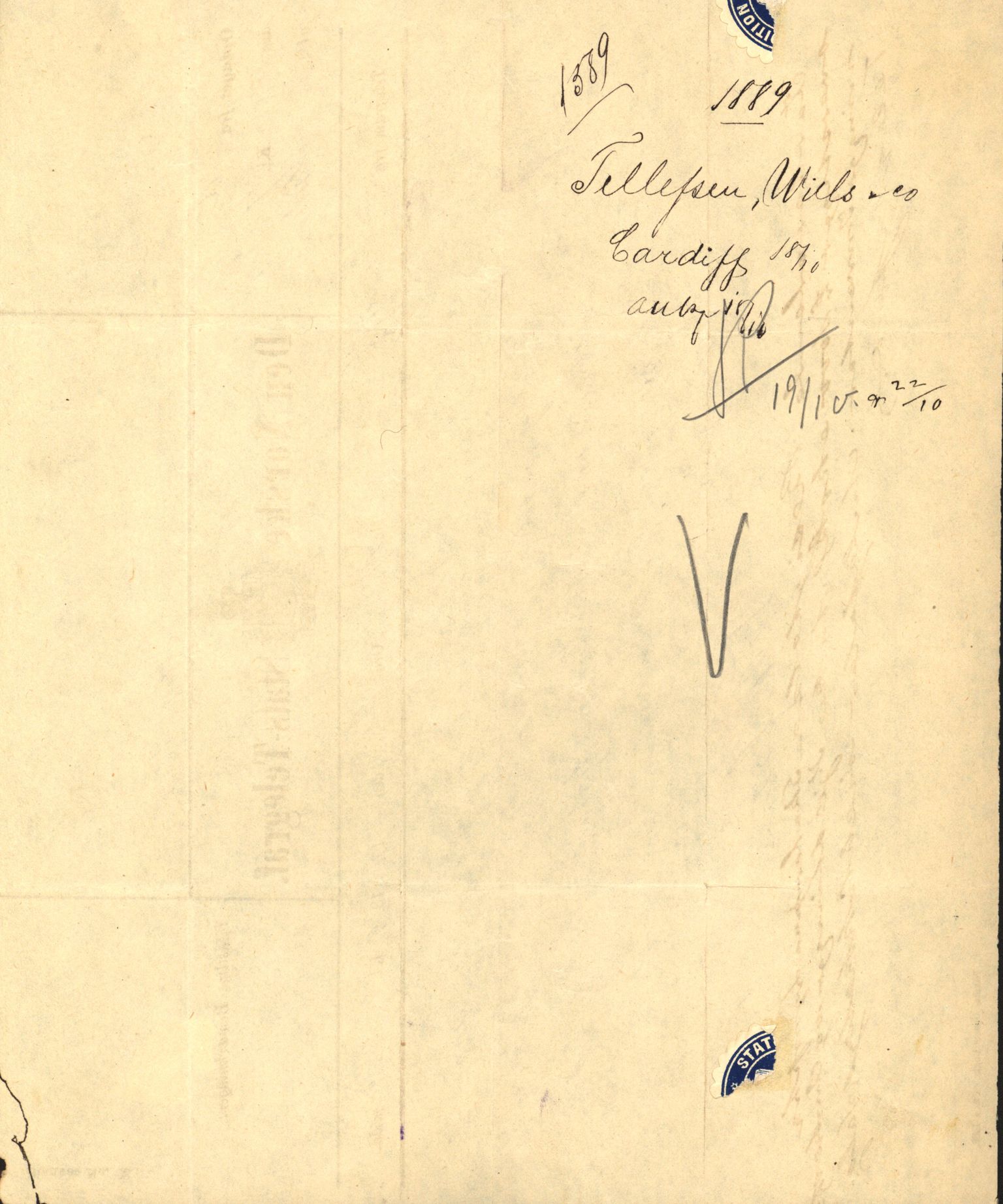 Pa 63 - Østlandske skibsassuranceforening, VEMU/A-1079/G/Ga/L0023/0011: Havaridokumenter / Joanchas, Lympha, Glengarin, Korsvei, Heldine, Sirius, 1889, p. 36