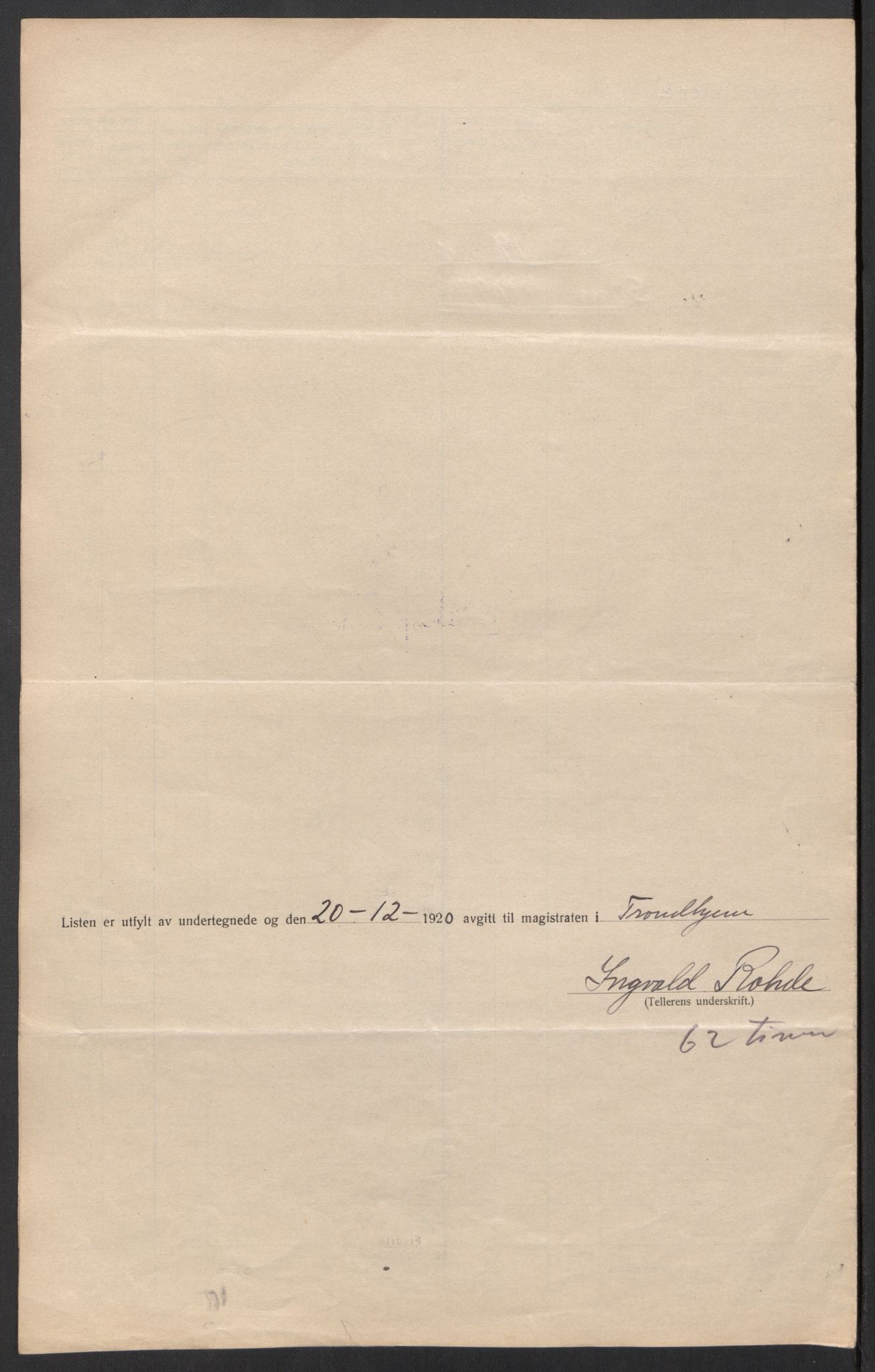 SAT, 1920 census for Trondheim, 1920, p. 184