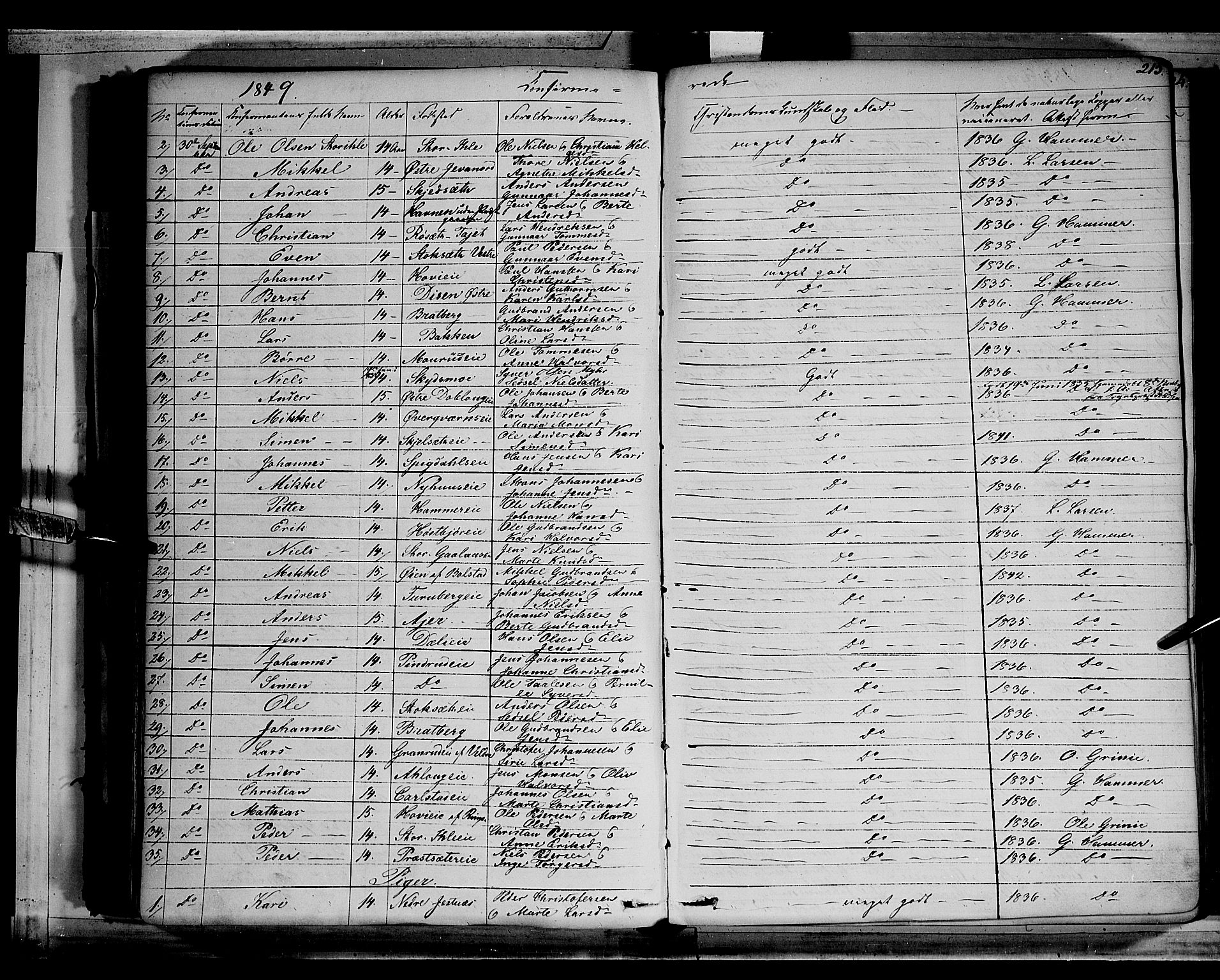 Vang prestekontor, Hedmark, AV/SAH-PREST-008/H/Ha/Haa/L0010: Parish register (official) no. 10, 1841-1855, p. 215