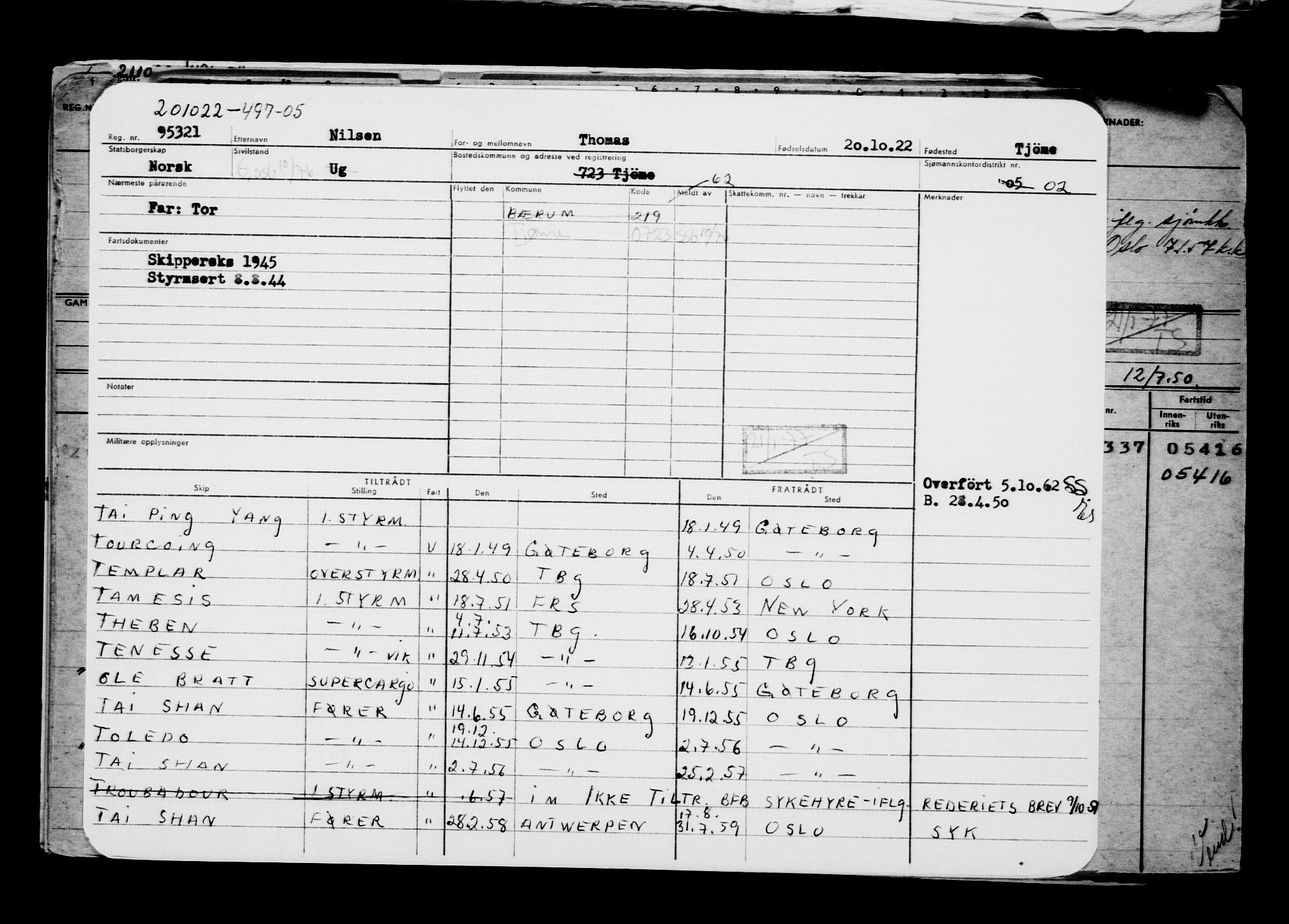 Direktoratet for sjømenn, AV/RA-S-3545/G/Gb/L0211: Hovedkort, 1922, p. 400