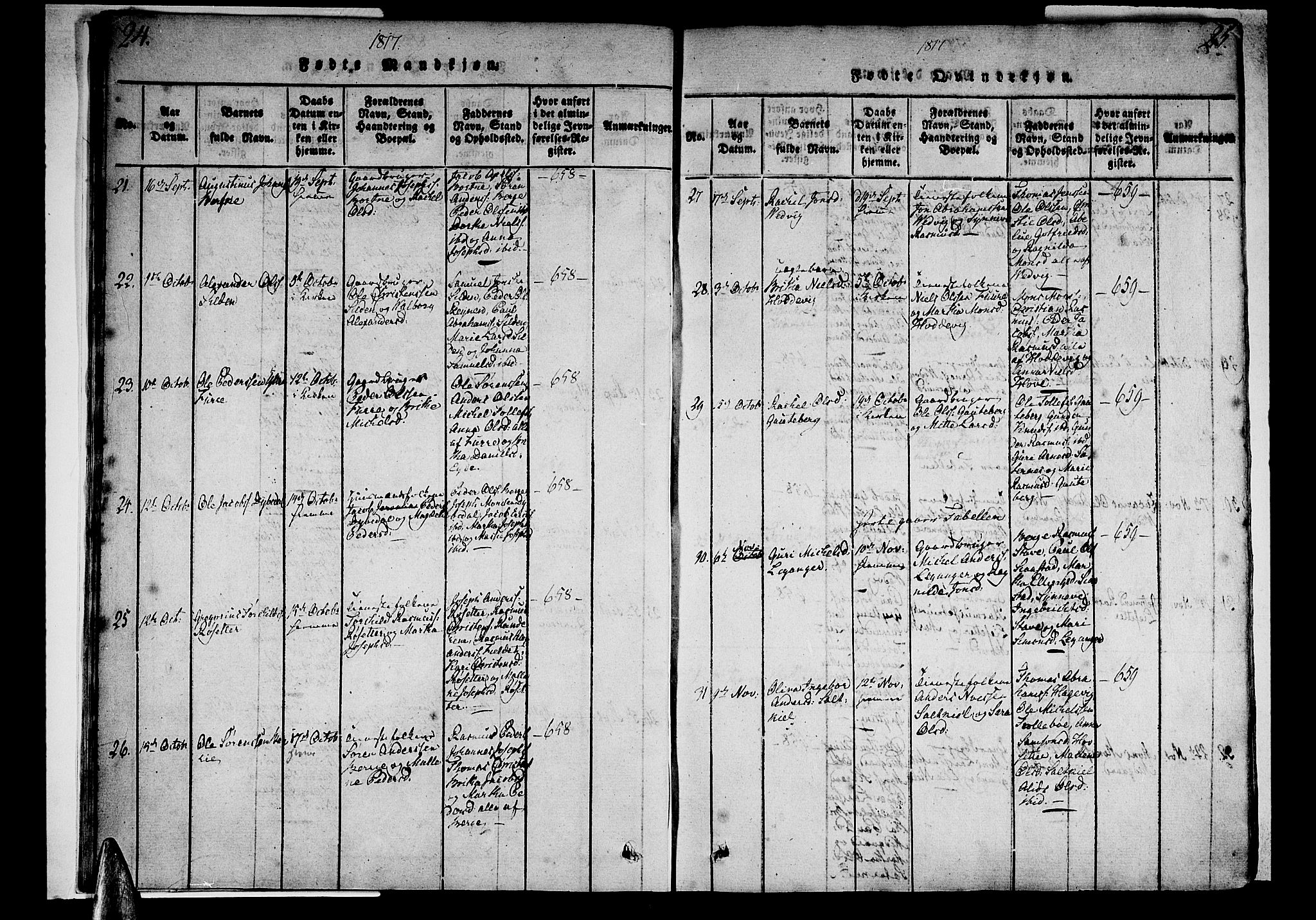 Selje sokneprestembete, AV/SAB-A-99938/H/Ha/Haa/Haaa: Parish register (official) no. A 8, 1816-1828, p. 24-25