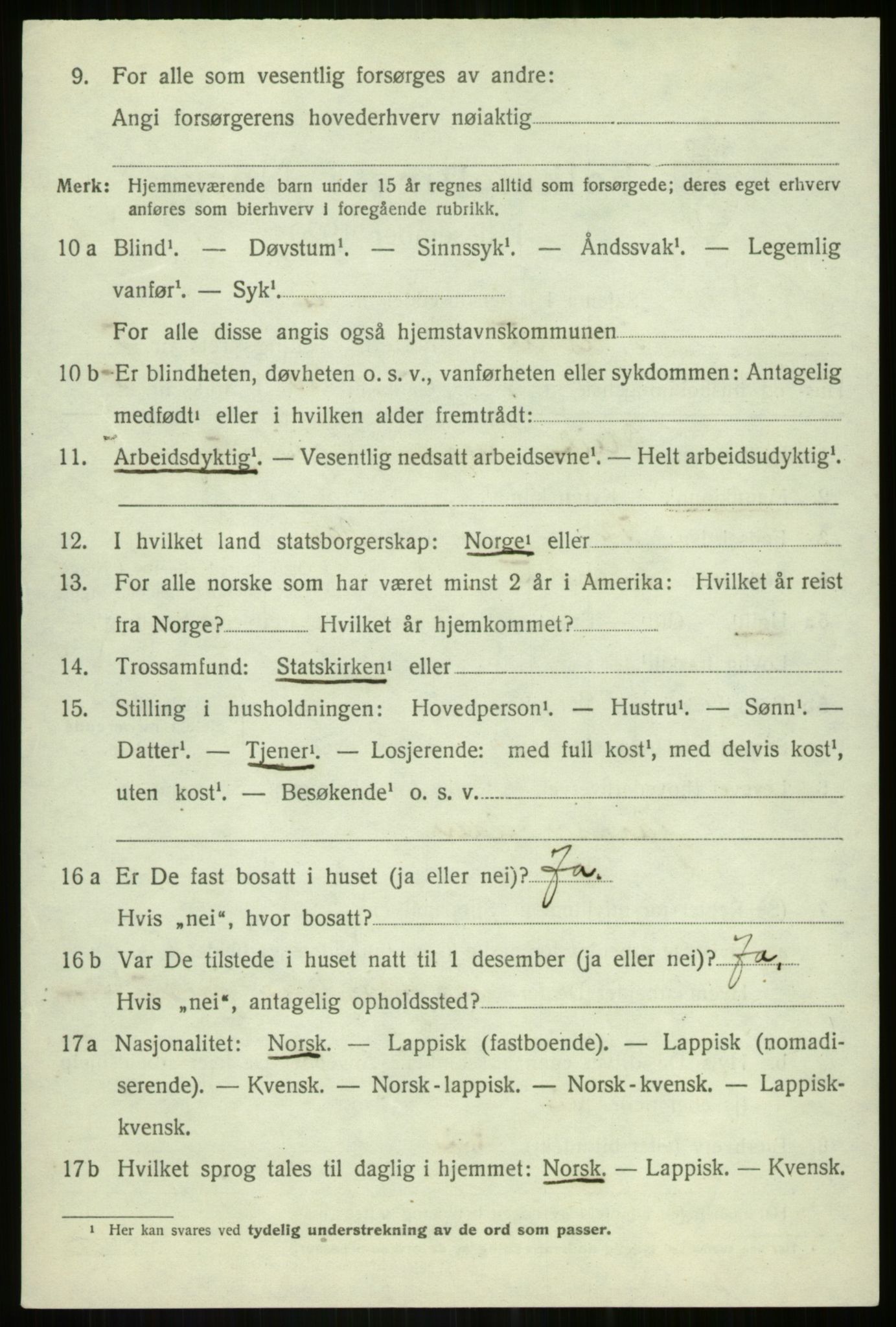 SATØ, 1920 census for Bardu, 1920, p. 2134