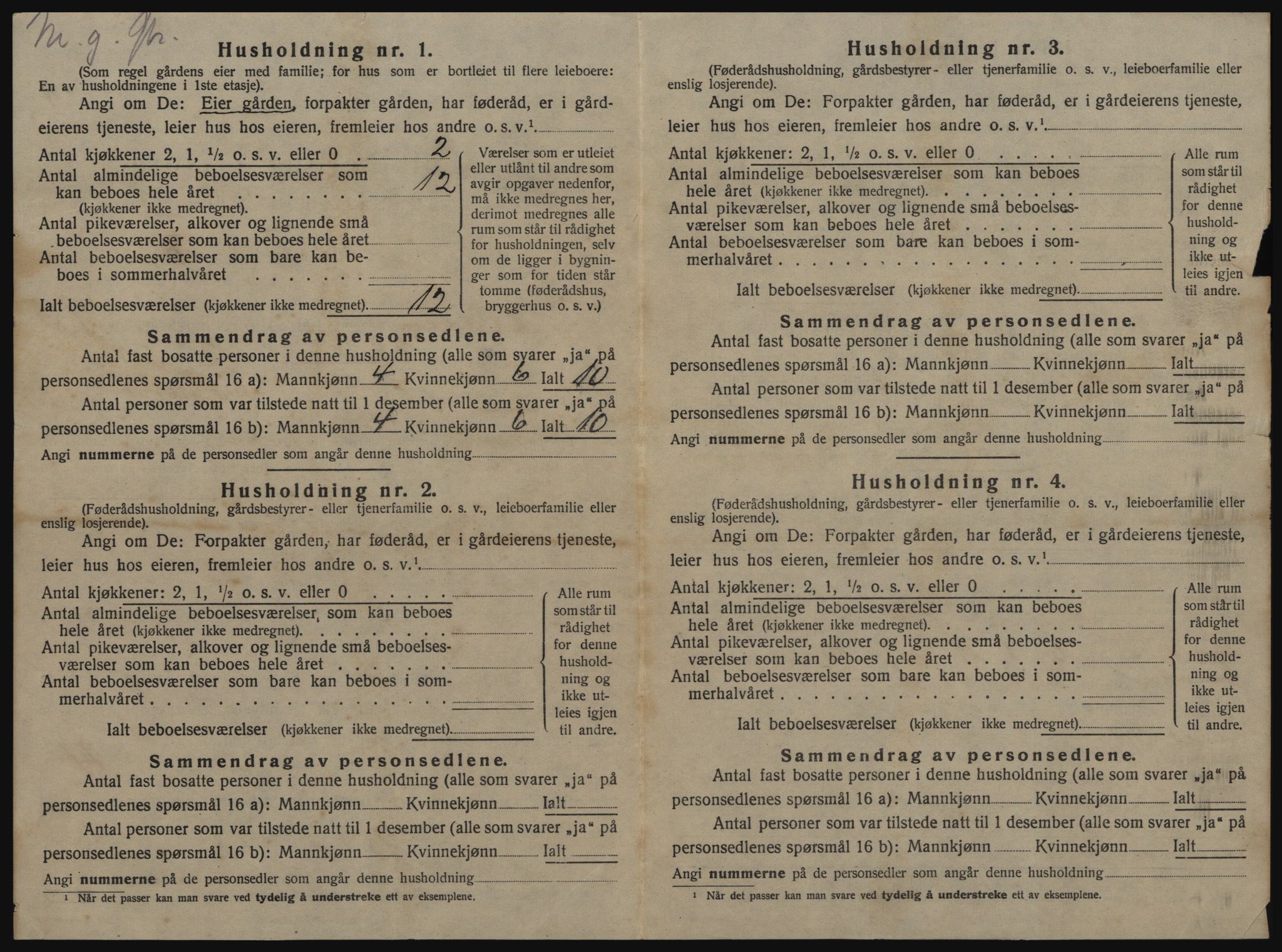 SAT, 1920 census for Klæbu, 1920, p. 351