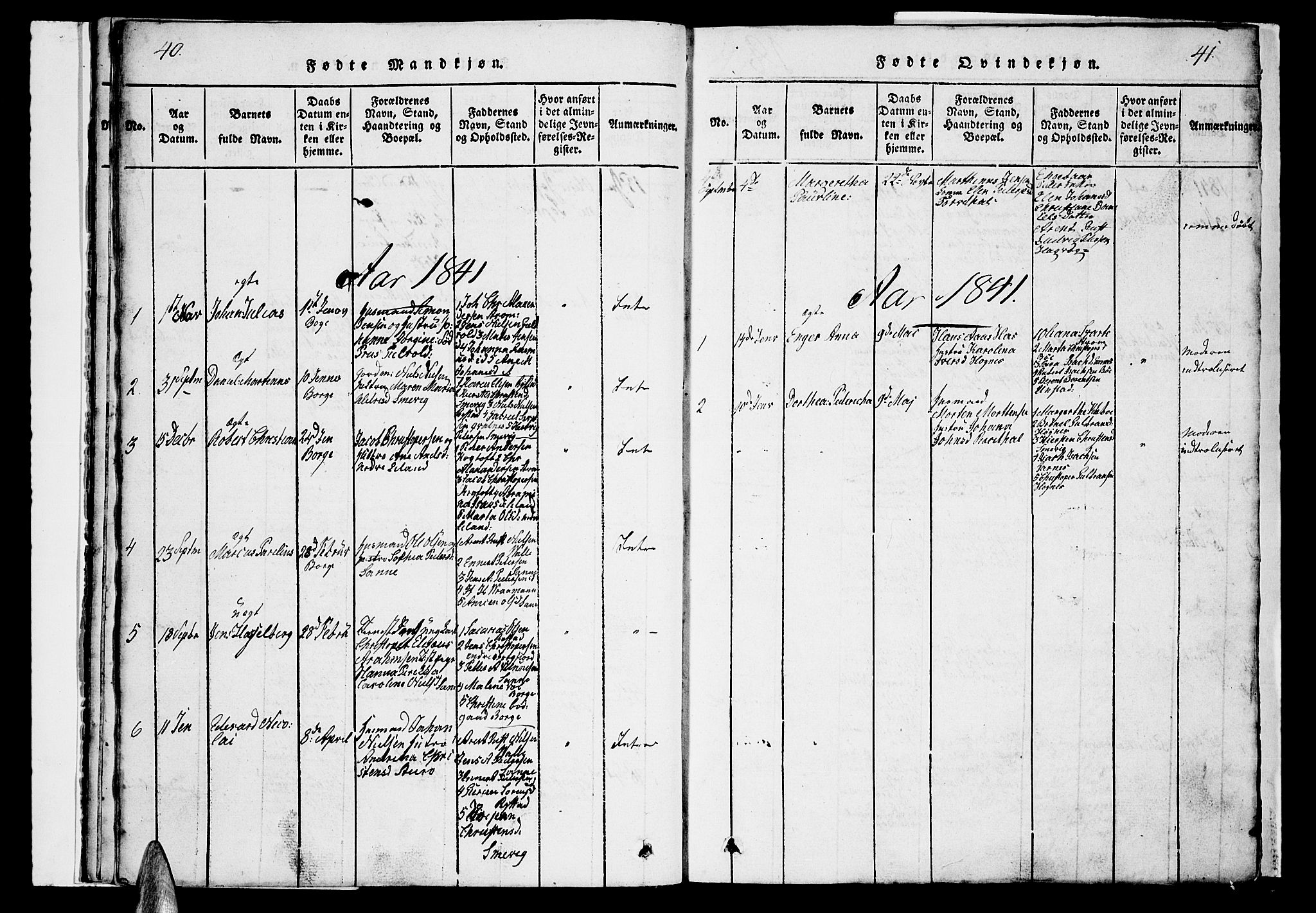 Ministerialprotokoller, klokkerbøker og fødselsregistre - Nordland, AV/SAT-A-1459/880/L1139: Parish register (copy) no. 880C01, 1836-1857, p. 40-41