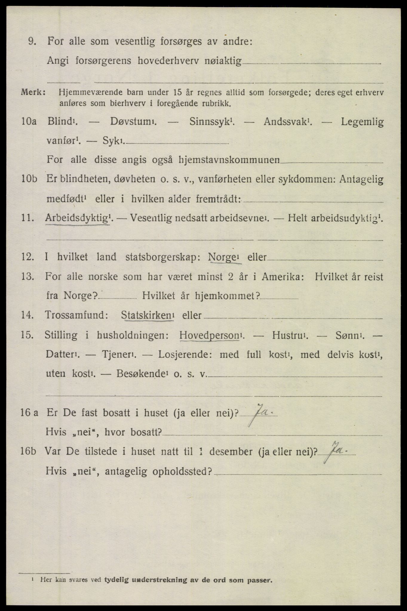 SAK, 1920 census for Øyestad, 1920, p. 3625