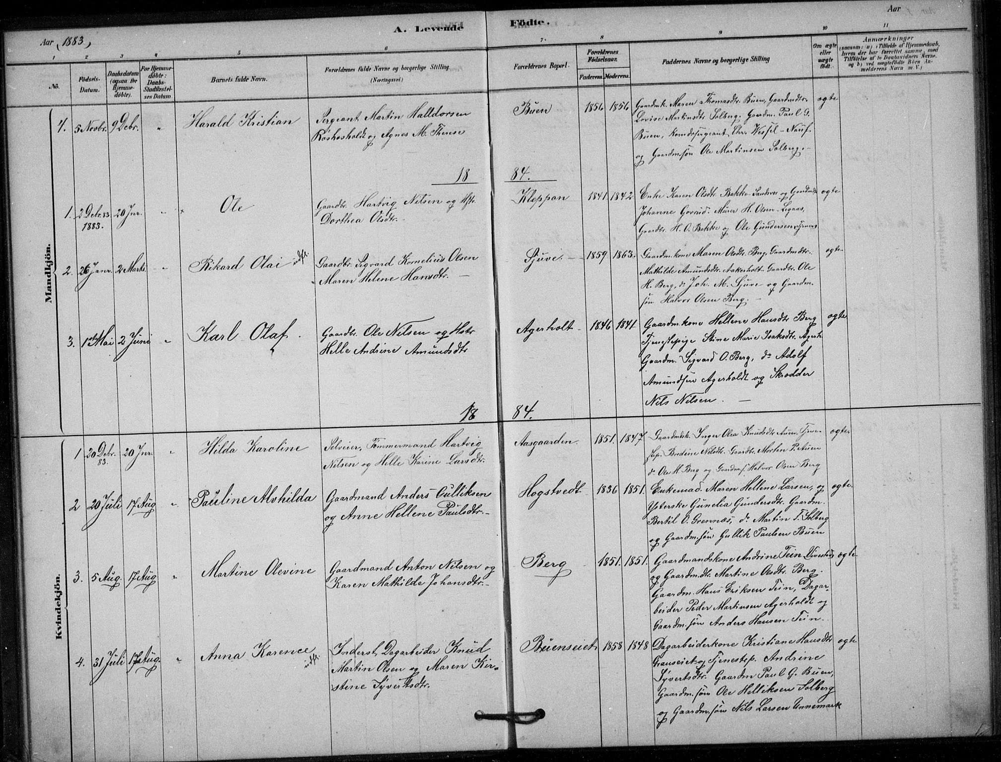 Hof kirkebøker, AV/SAKO-A-64/G/Gb/L0002: Parish register (copy) no. II 2, 1878-1902