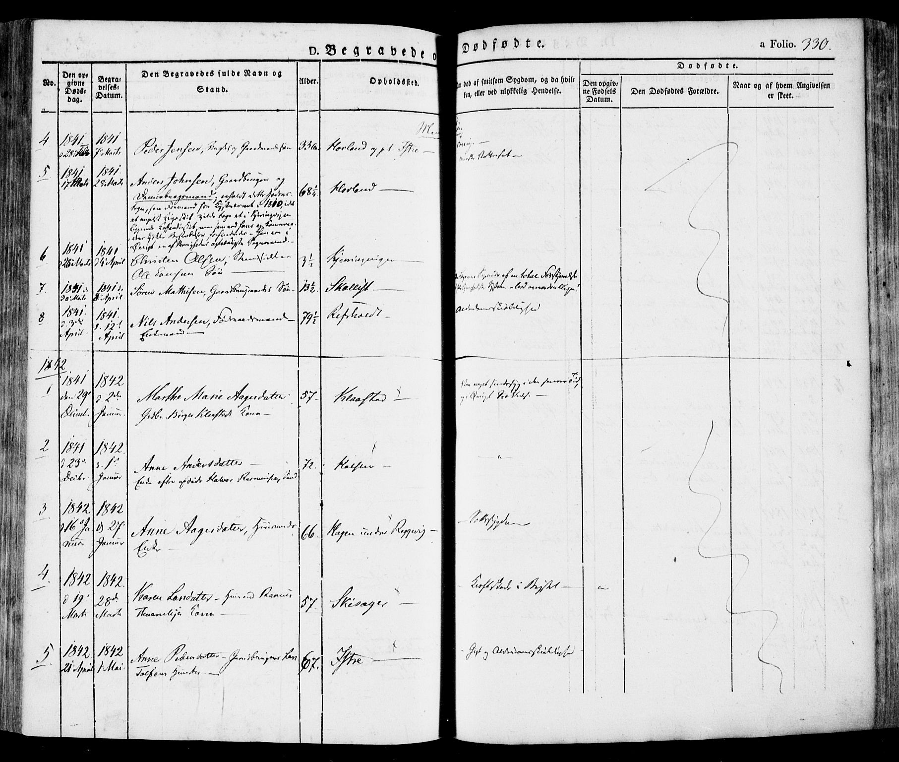 Tjølling kirkebøker, SAKO/A-60/F/Fa/L0006: Parish register (official) no. 6, 1835-1859, p. 330
