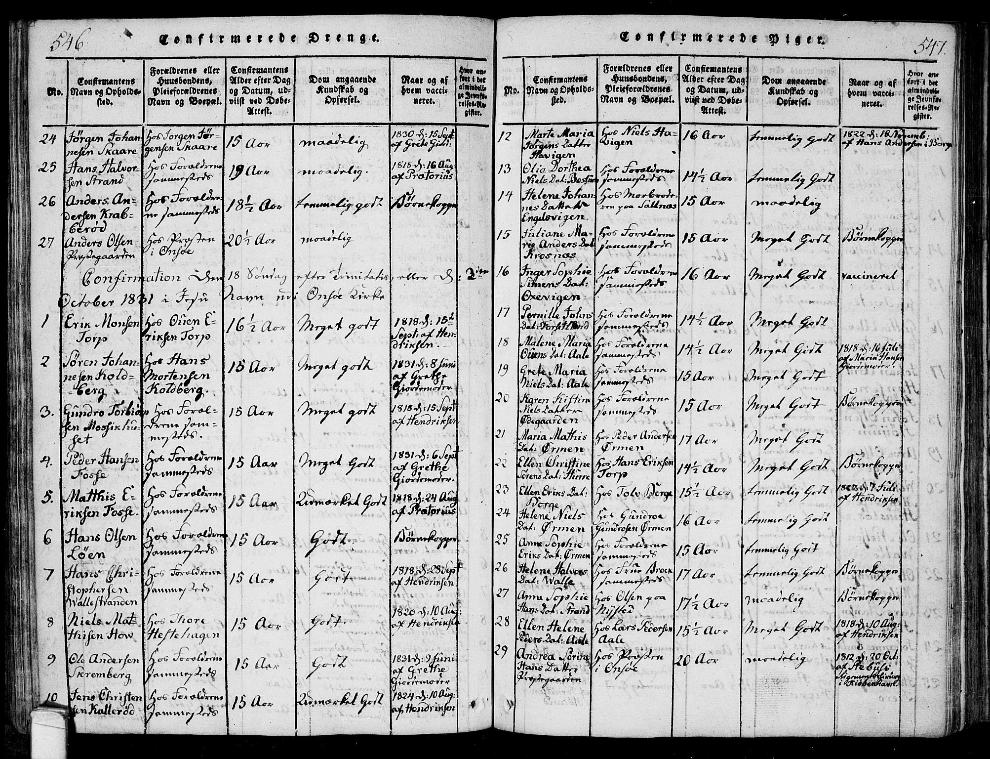 Onsøy prestekontor Kirkebøker, SAO/A-10914/F/Fa/L0002: Parish register (official) no. I 2, 1814-1840, p. 546-547