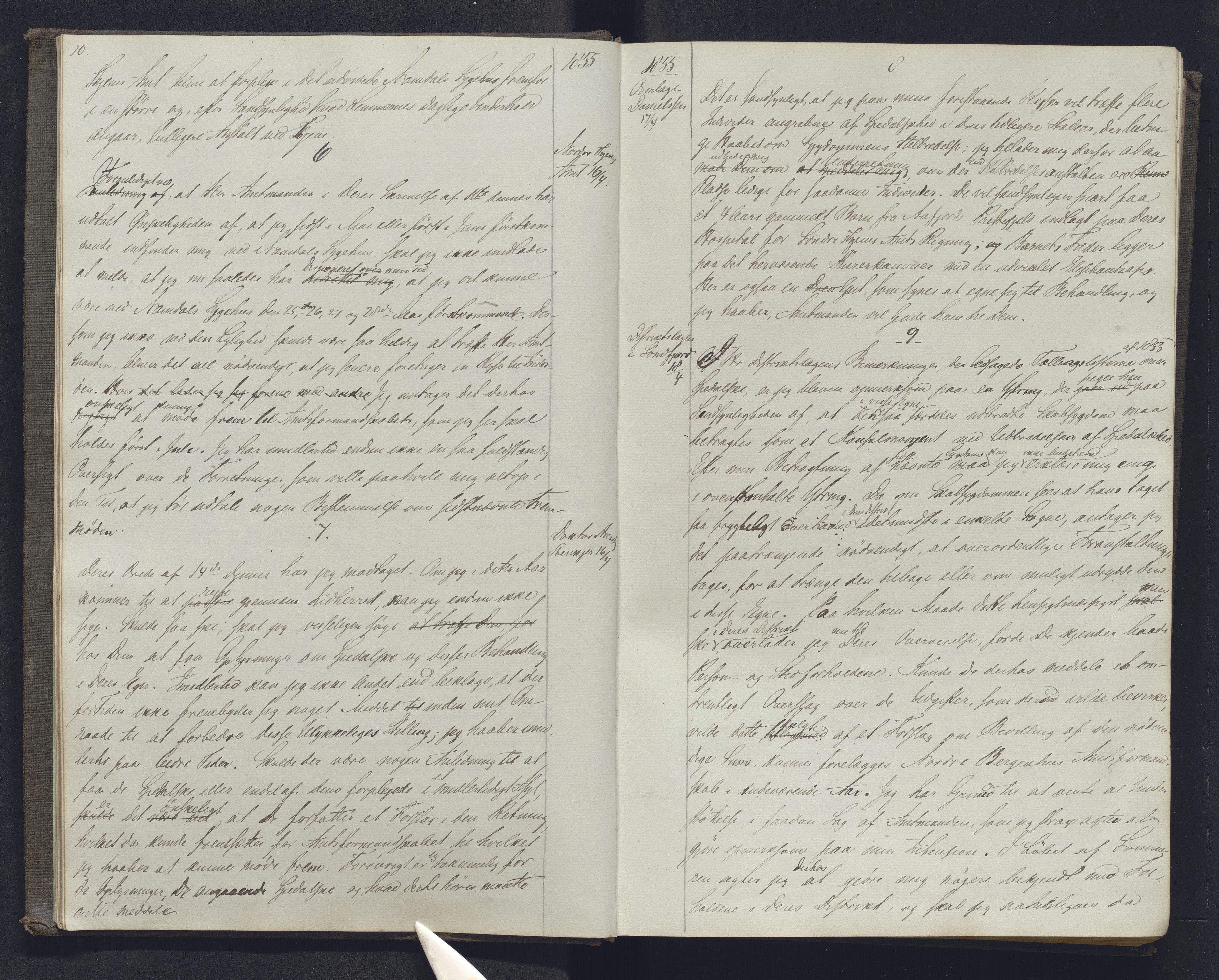 Lepraarkiver - Overlegen for den spedalske sykdom, AV/SAB-A-61001/B.b/L0001: Kopibok, 1854-1858, p. 10-11