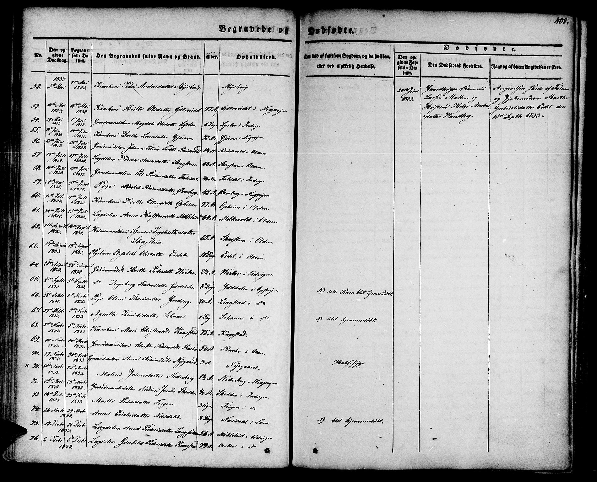 Innvik sokneprestembete, AV/SAB-A-80501: Parish register (official) no. A 4II, 1832-1846, p. 408