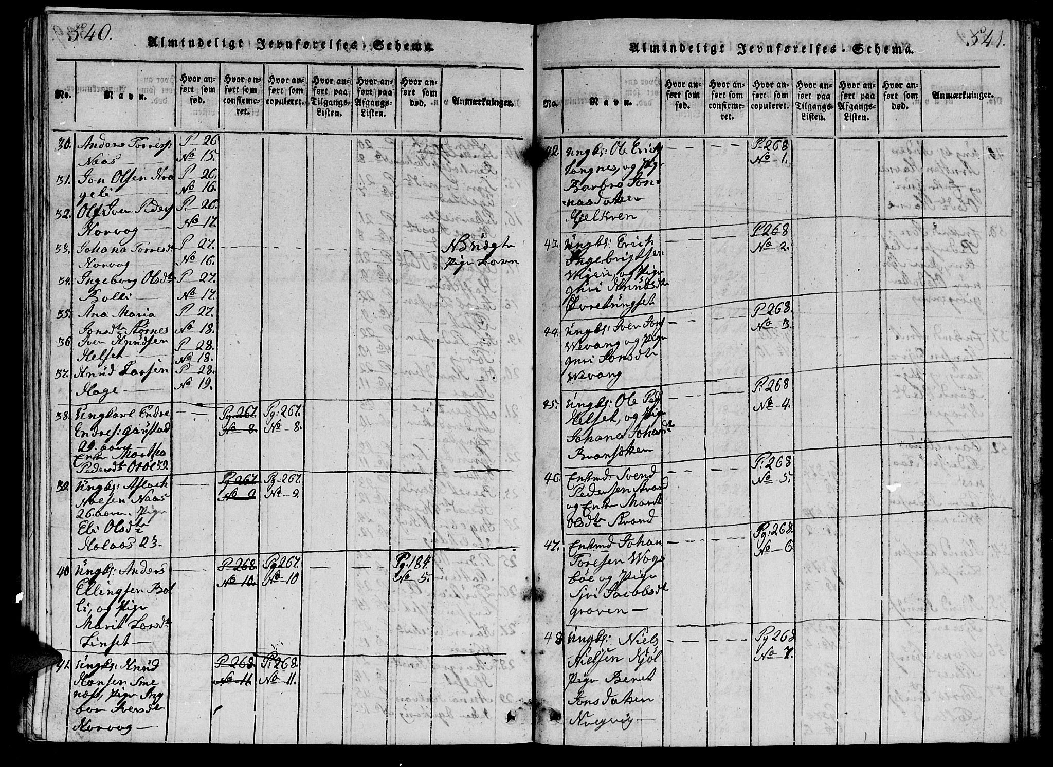 Ministerialprotokoller, klokkerbøker og fødselsregistre - Møre og Romsdal, SAT/A-1454/570/L0831: Parish register (official) no. 570A05, 1819-1829, p. 540-541