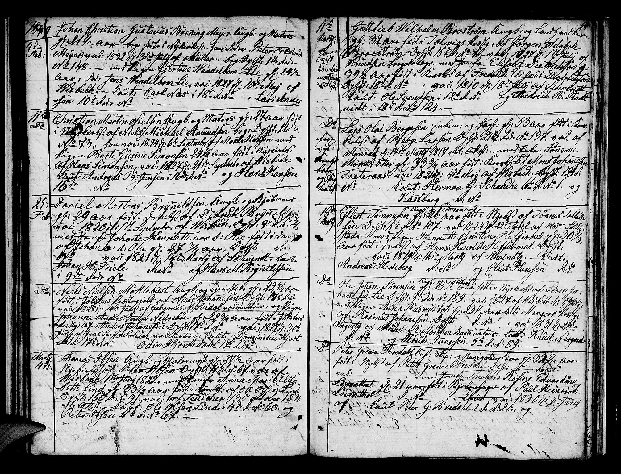 Domkirken sokneprestembete, SAB/A-74801/H/Hab/L0004: Parish register (copy) no. A 4, 1820-1854, p. 60