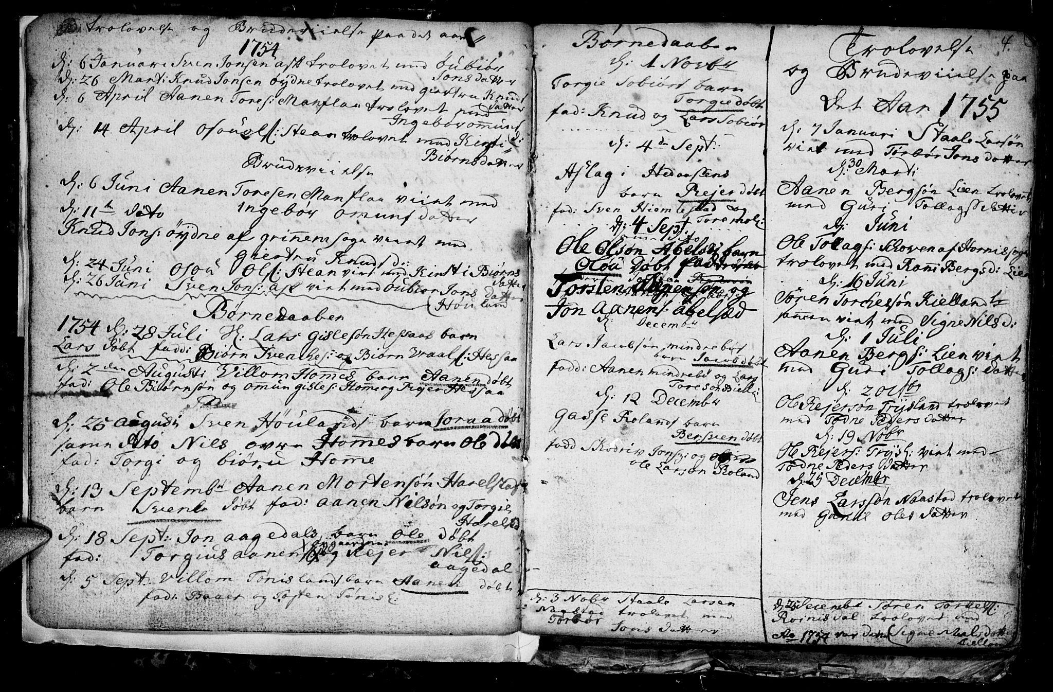 Bjelland sokneprestkontor, SAK/1111-0005/F/Fb/Fba/L0002: Parish register (copy) no. B 2, 1753-1792, p. 4