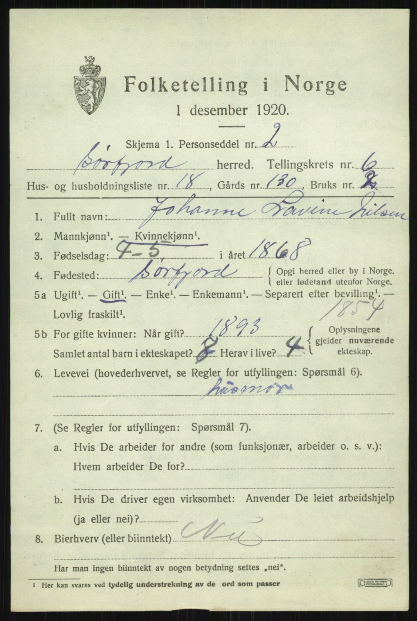 SATØ, 1920 census for Sørfjord, 1920, p. 2422