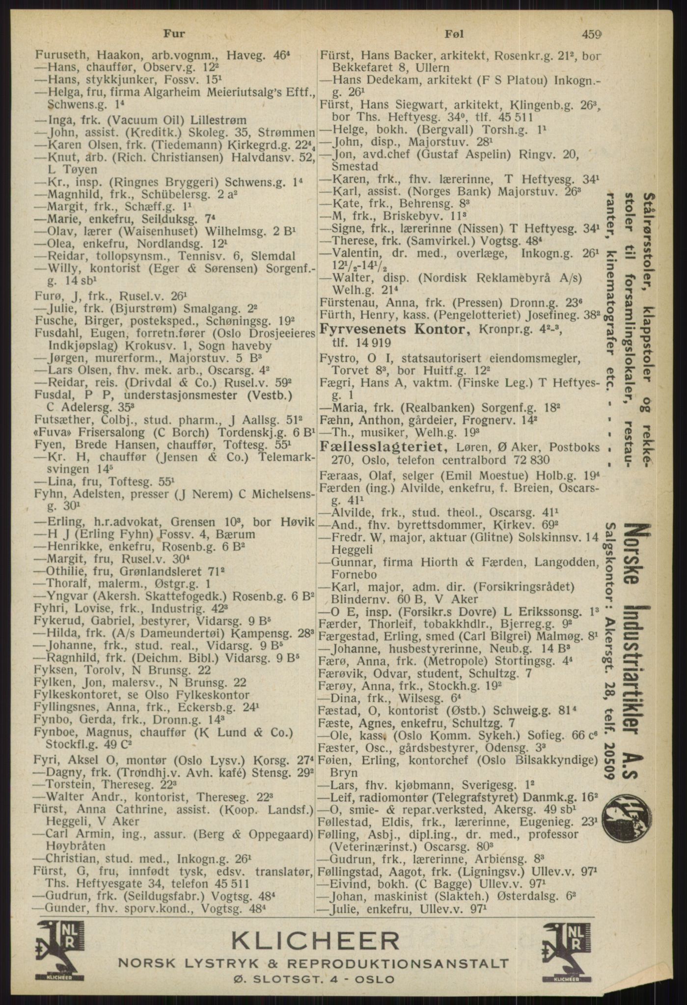 Kristiania/Oslo adressebok, PUBL/-, 1936, p. 459