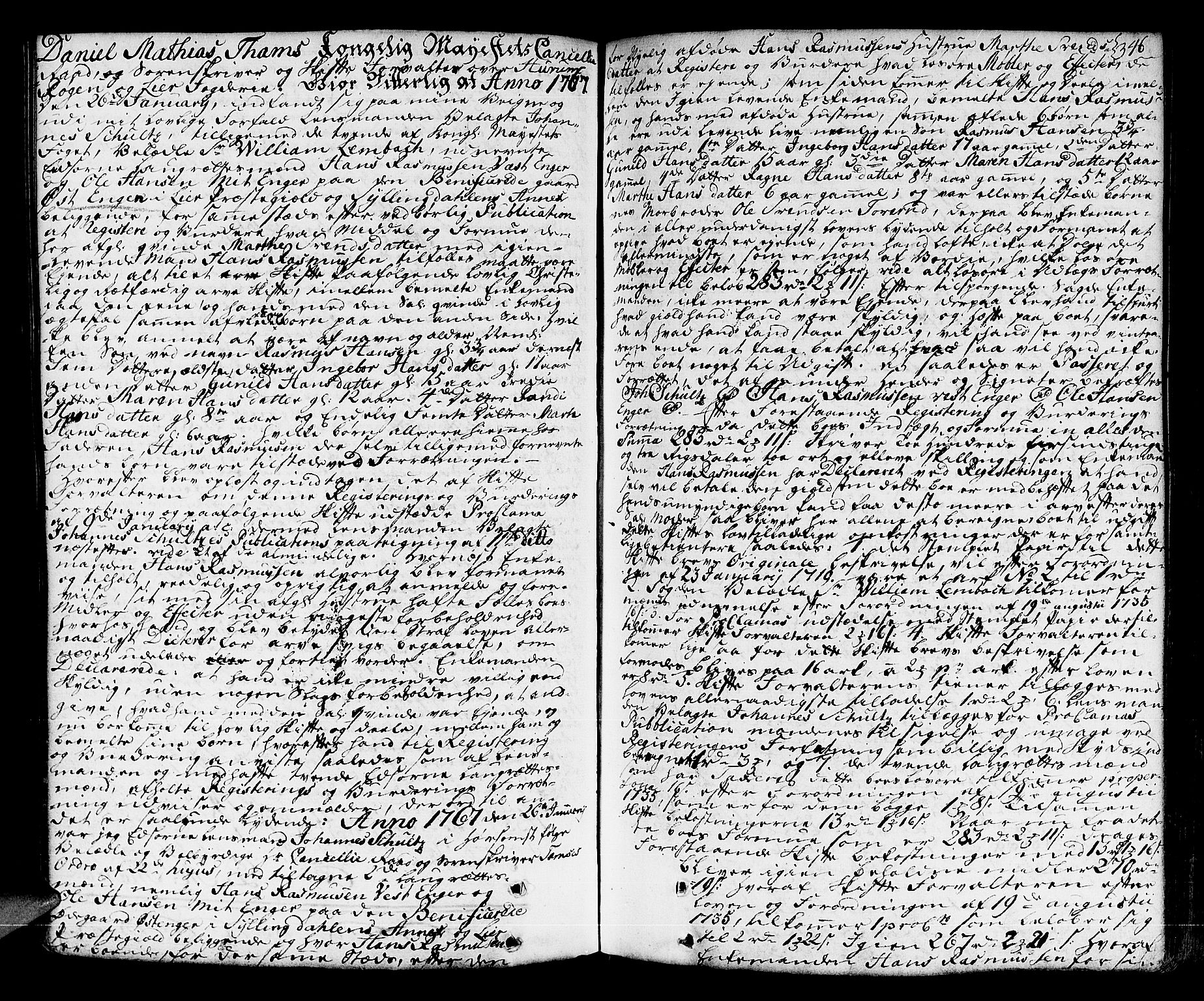 Lier, Røyken og Hurum sorenskriveri, AV/SAKO-A-89/H/Hc/L0005: Skifteprotokoll, 1760-1774, p. 345b-346a